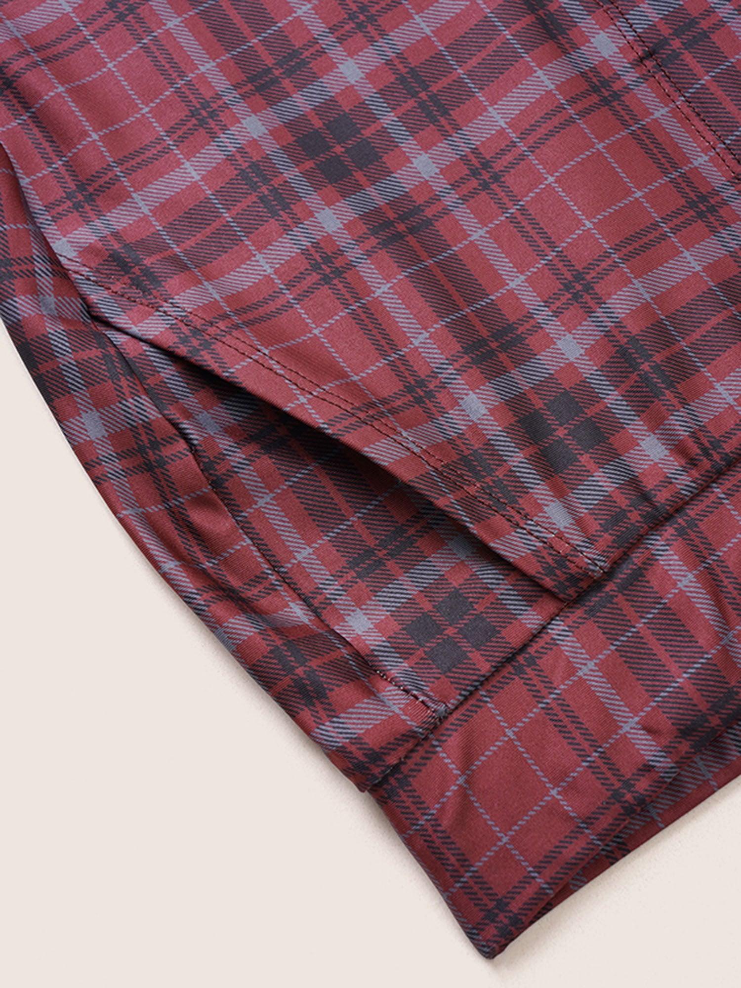 Plaid Pocket Elastic Waist Bootcut Leggings Female Product Image