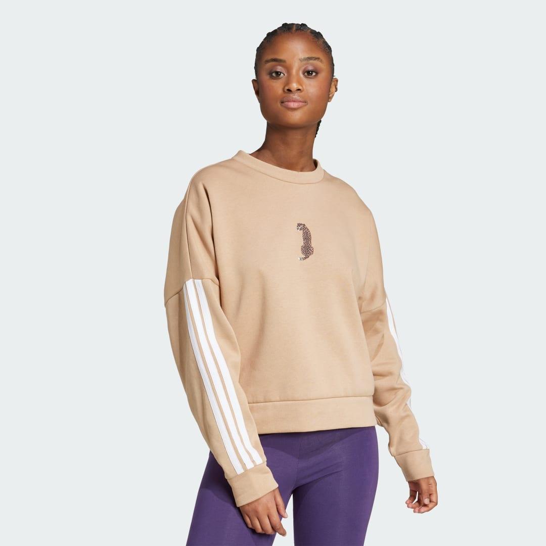 adidas Animal Graphic Sweatshirt White S Womens Product Image