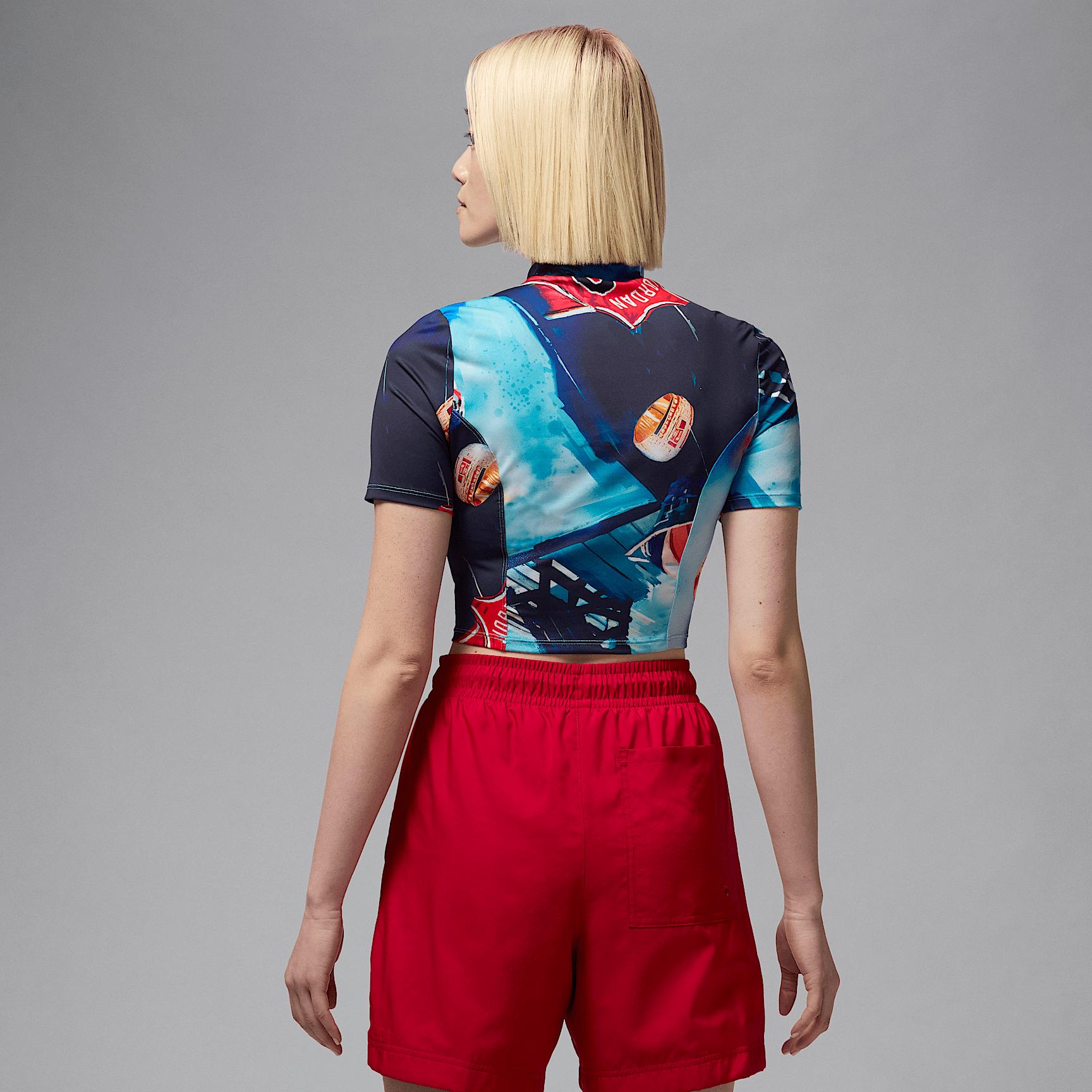 Women's Jordan Printed Short-Sleeve Knit Crop Top Product Image