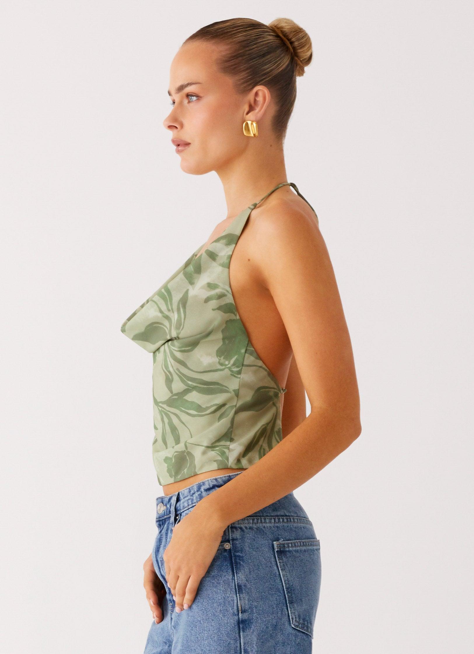 Elspeth Cowl Top - Jade Fern Product Image