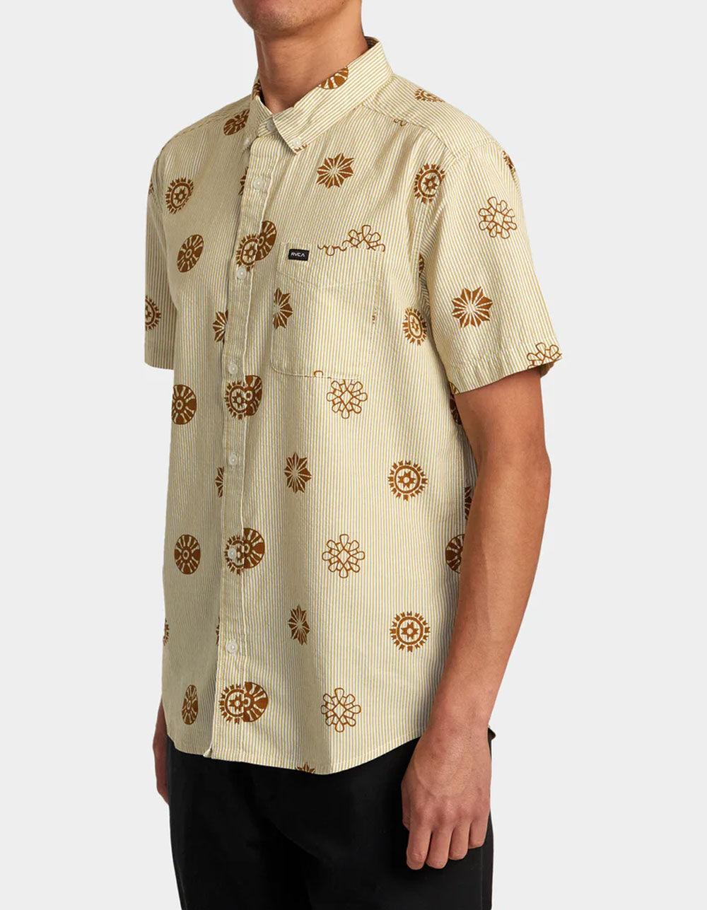RVCA Endless Seersucker Mens Button Up Shirt - LATTE Product Image