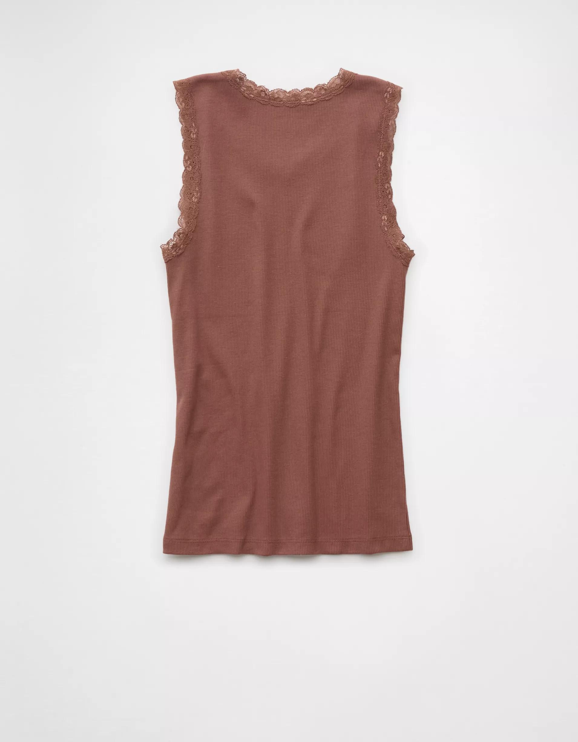 AE Graphic Lace Trim Tank Top Product Image