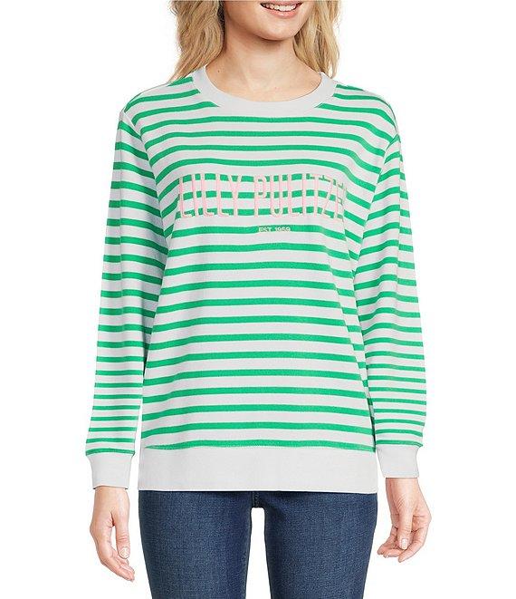 Lilly Pulitzer Ballad Terry Knit Cotton Ribbed Crew Neck Long Sleeve Logo Sweatshirt Product Image