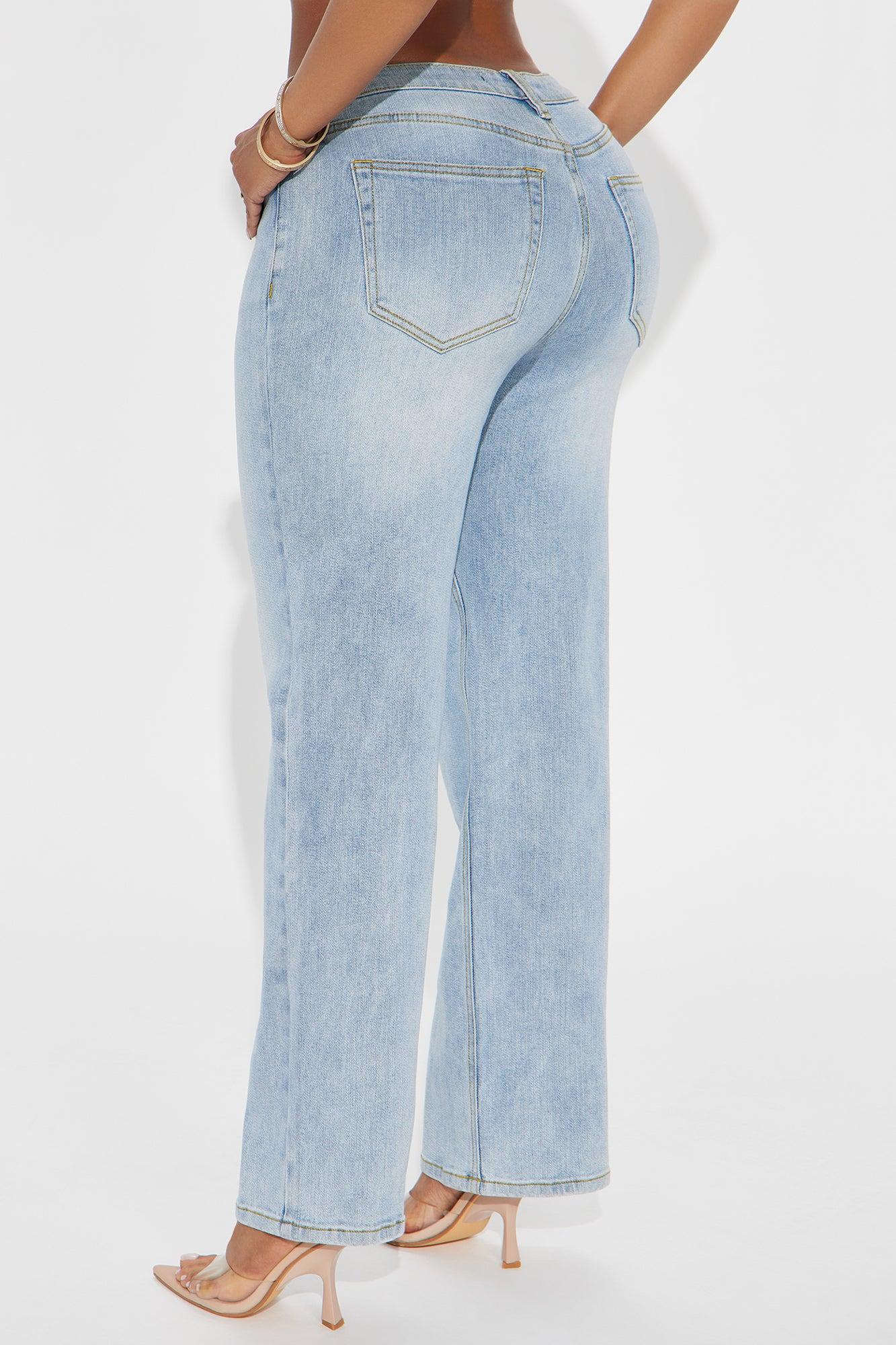 Petite Be Authentic Slouchy Stretch Straight Leg Jeans - Vintage Wash Product Image