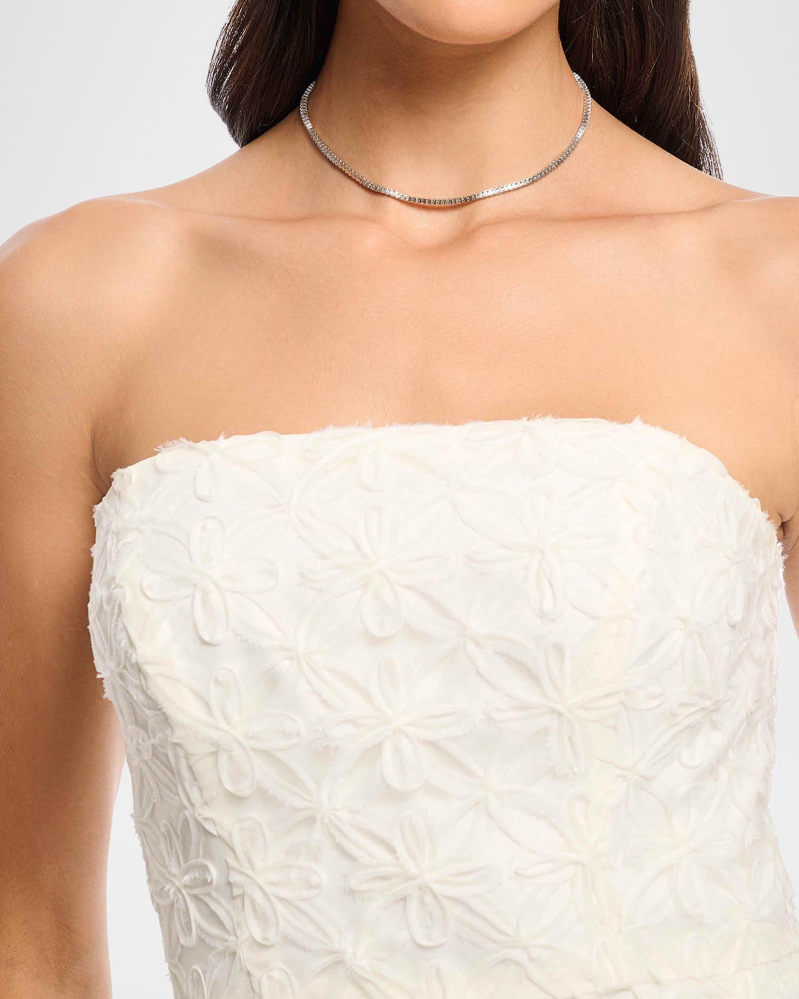 Strapless Floral Applique Maxi Dress Product Image