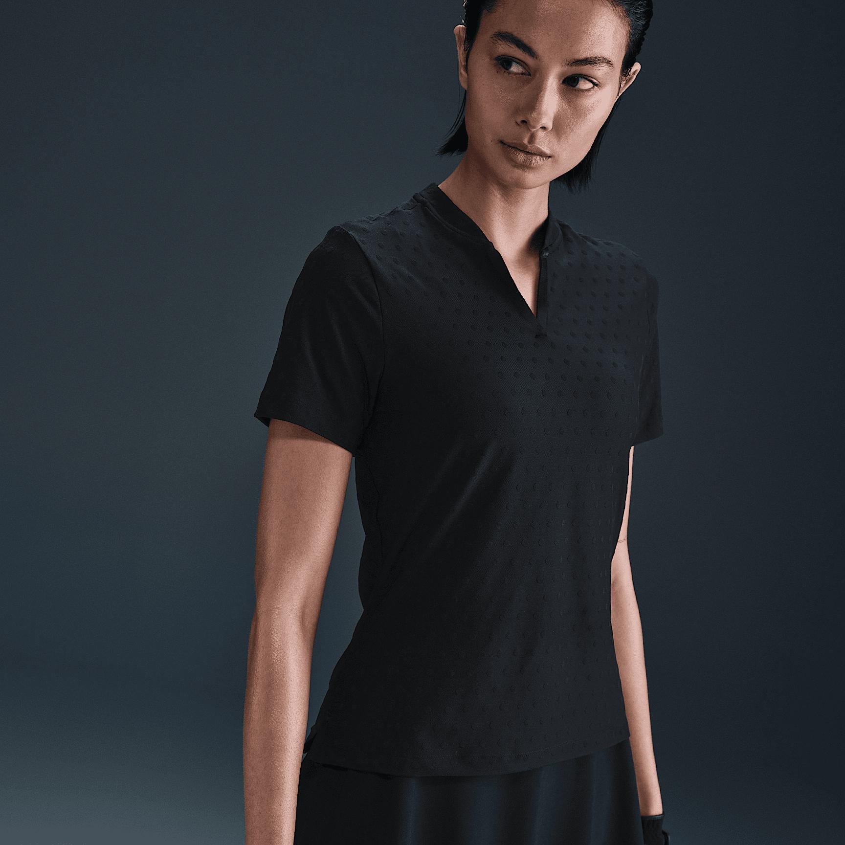 Nike Womens Tour Dri-FIT Short-Sleeve Blade Jacquard Golf Polo | FZ6302-100 Product Image