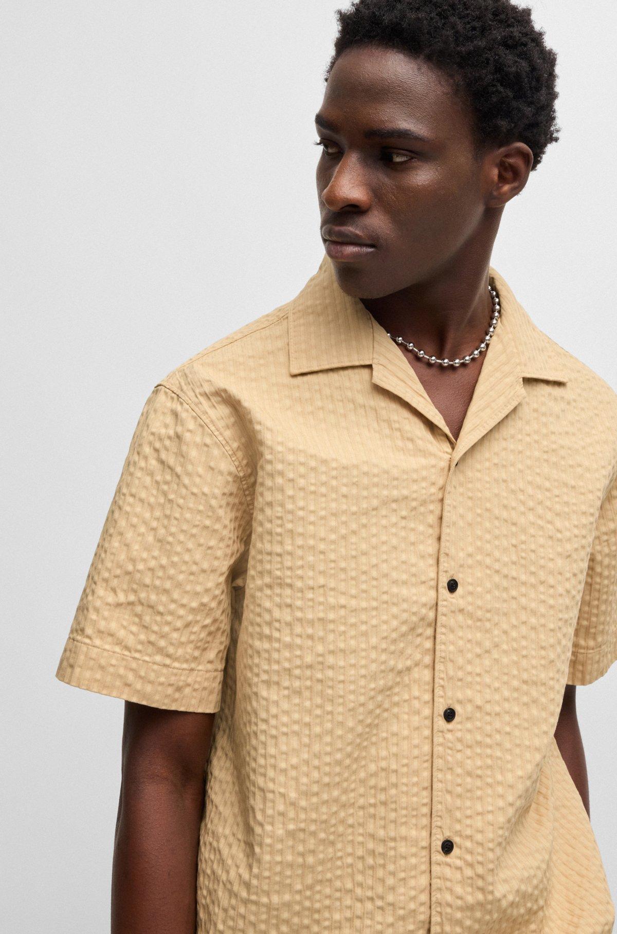 Oversize-fit shirt in cotton seersucker Product Image