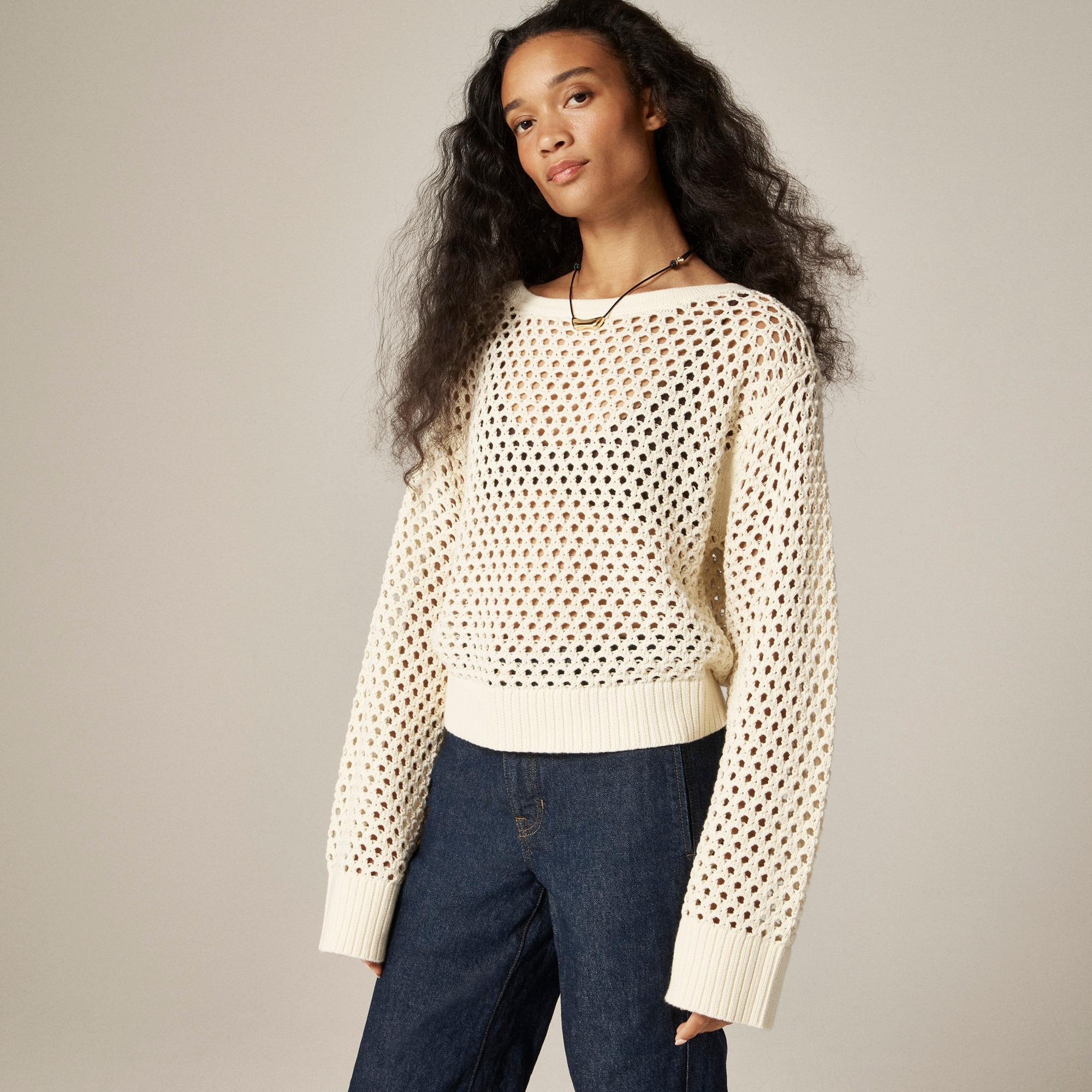 Pointelle boatneck sweater Product Image