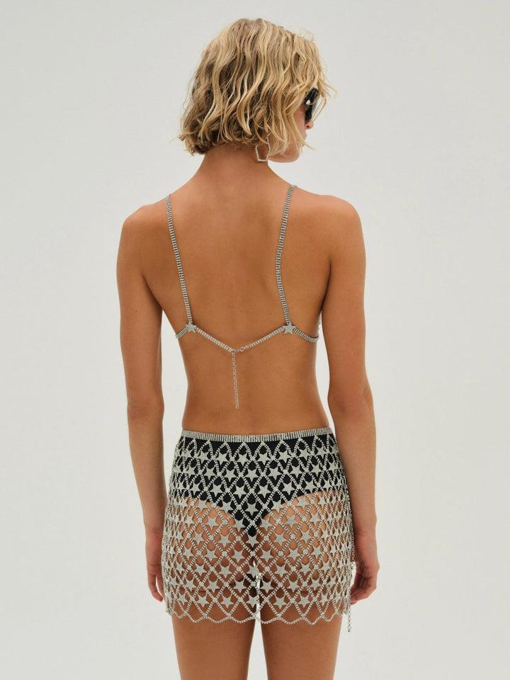 Rhinestone Star Skirt — Silver Product Image