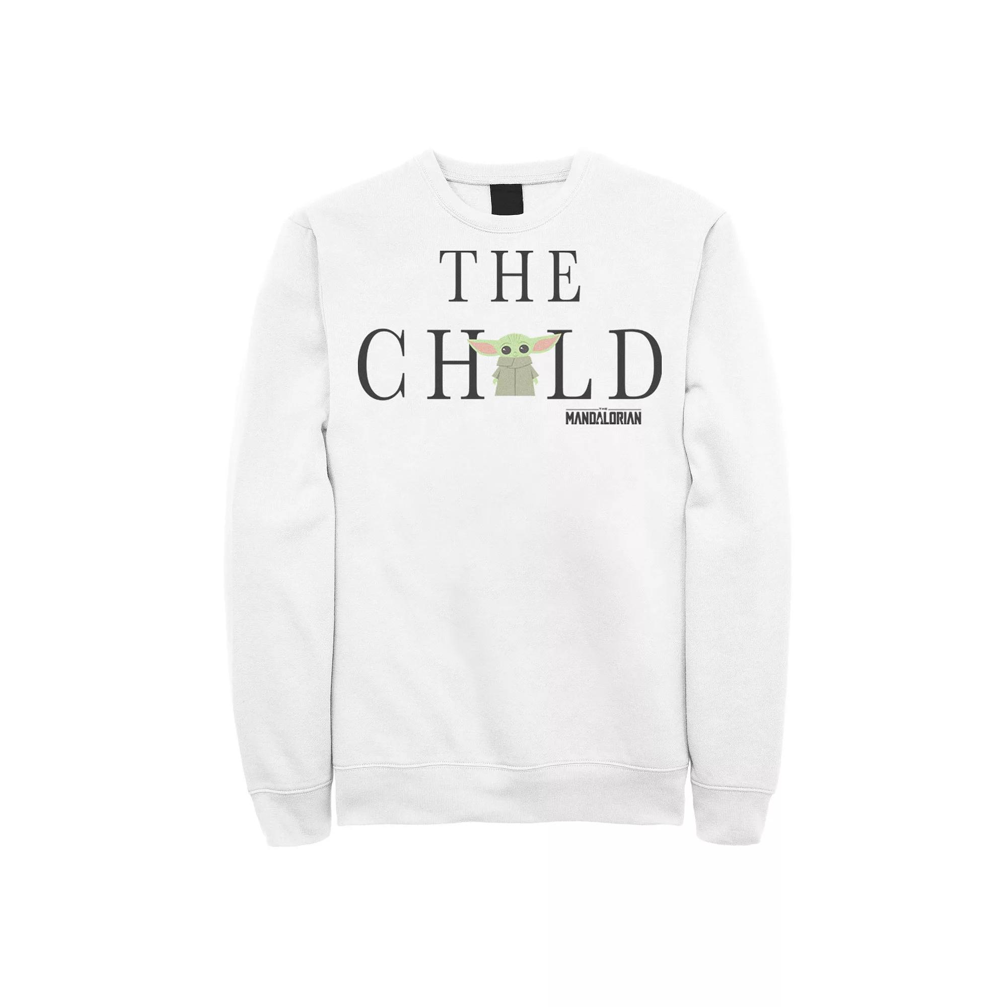 Men's Star Wars The Mandalorian The Child Simple Text Portrait Sweatshirt,  Product Image