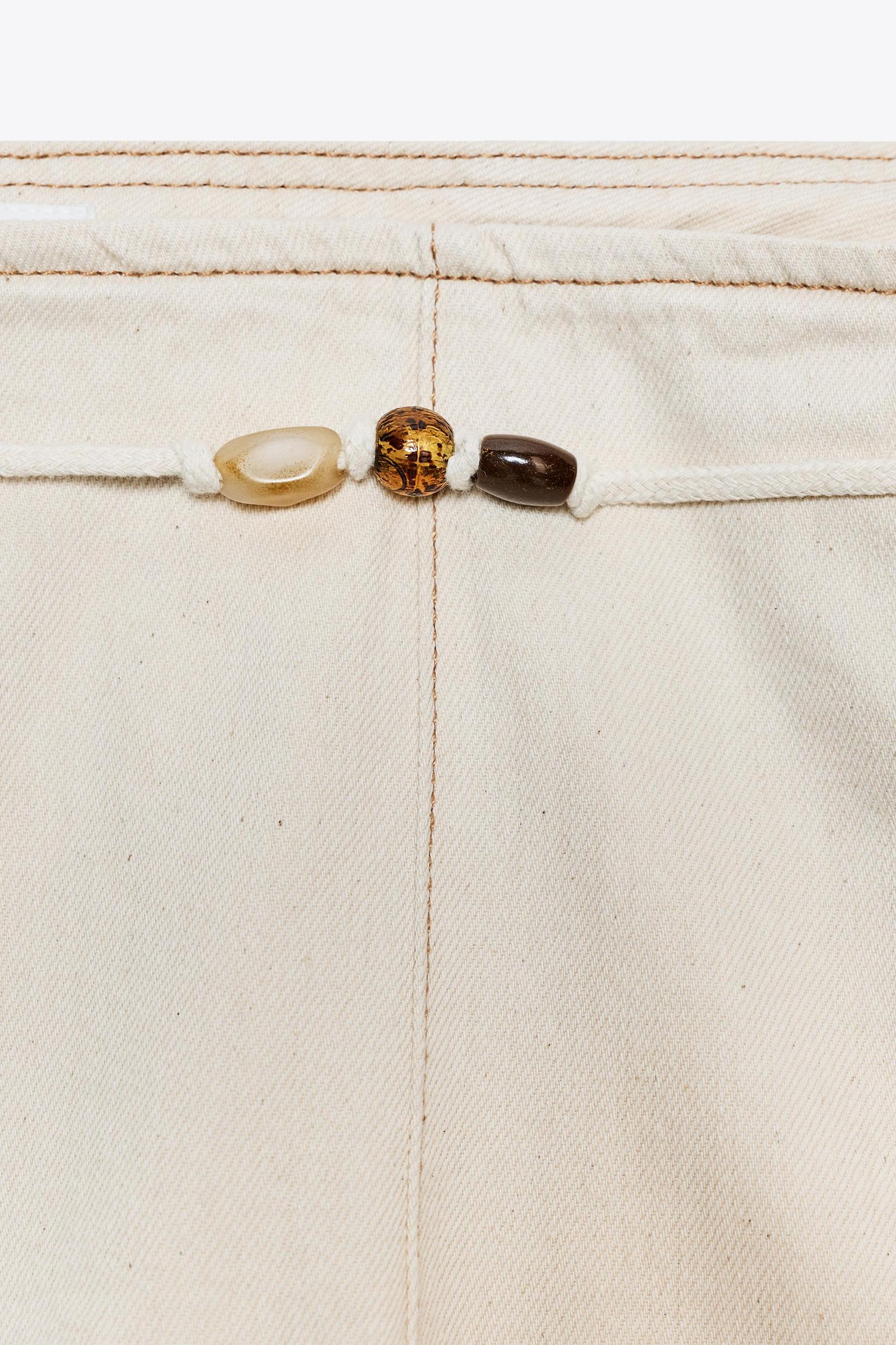 Z1975 BEADED HIGH RISE WIDE LEG JEANS Product Image