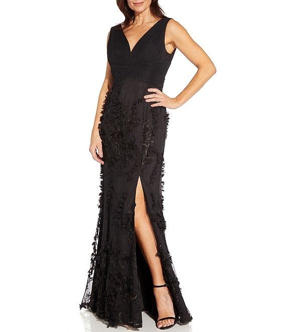 Aidan Mattox V-Neck Sleeveless Front Slit Gown Product Image