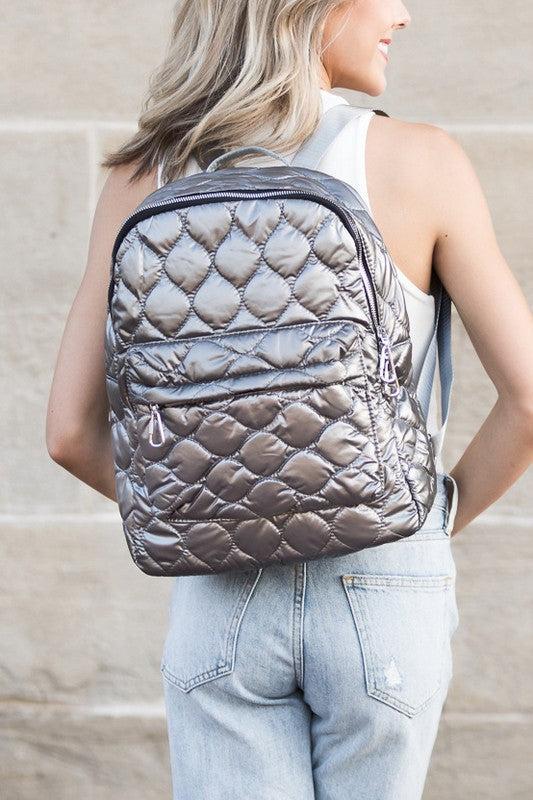 Jade Metallic Puffer Backpack Product Image