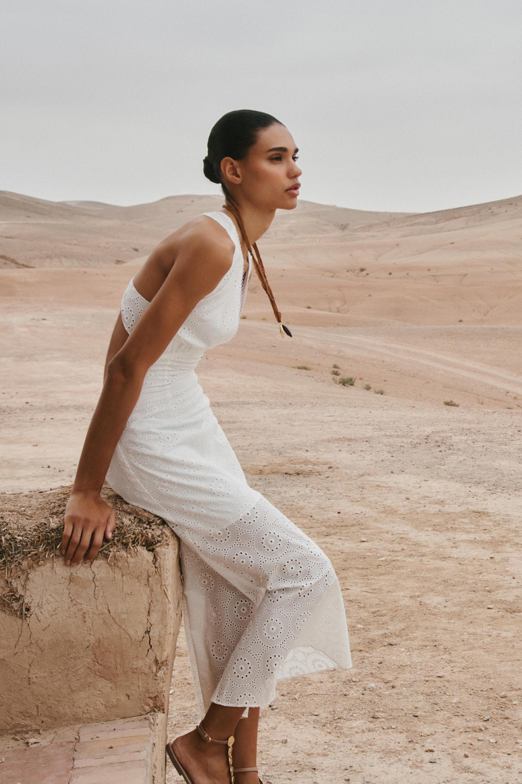 EMBROIDERED MIDI DRESS Product Image