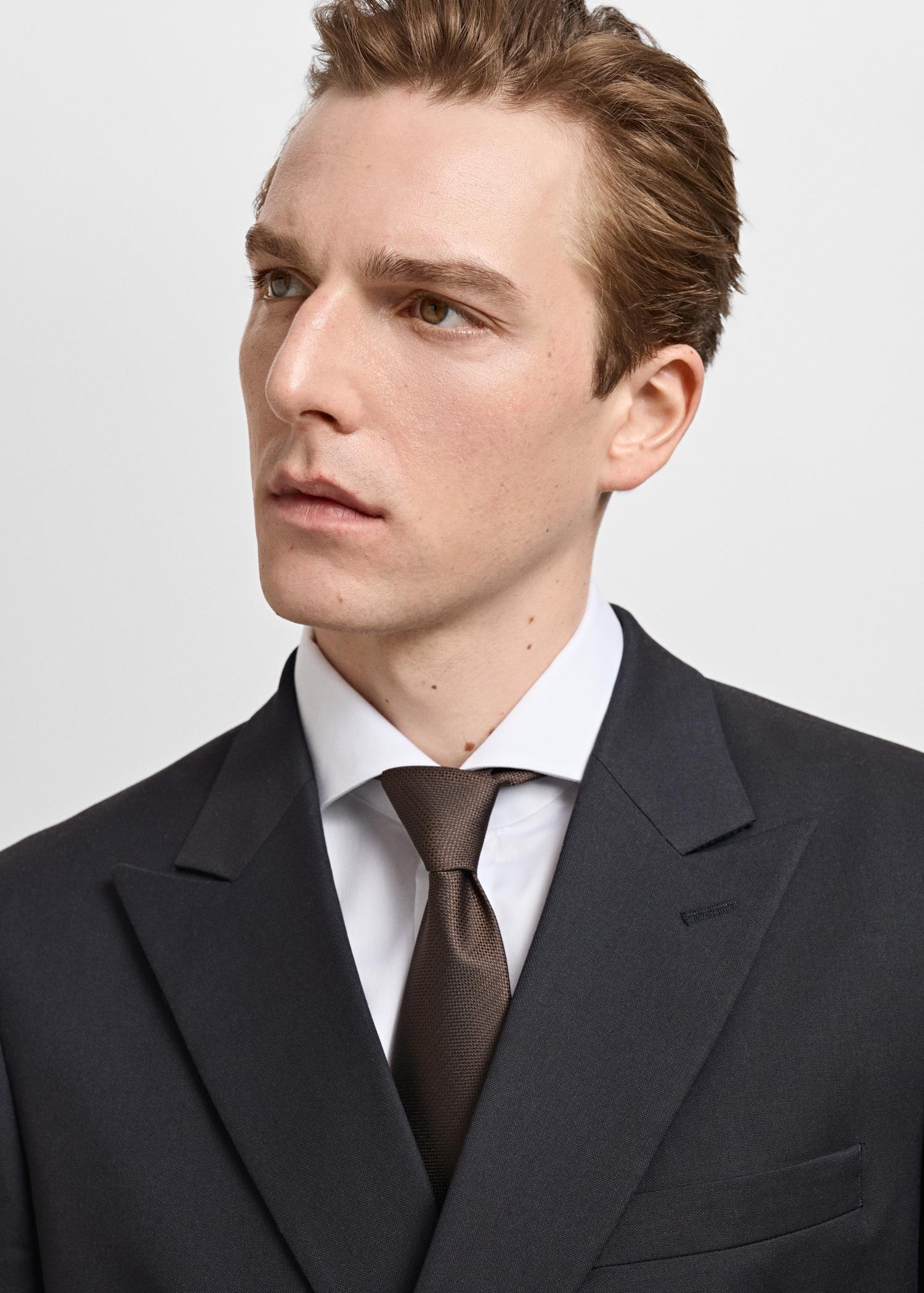 Monaco double-breasted slim-fit suit blazer - Men | MANGO USA Product Image