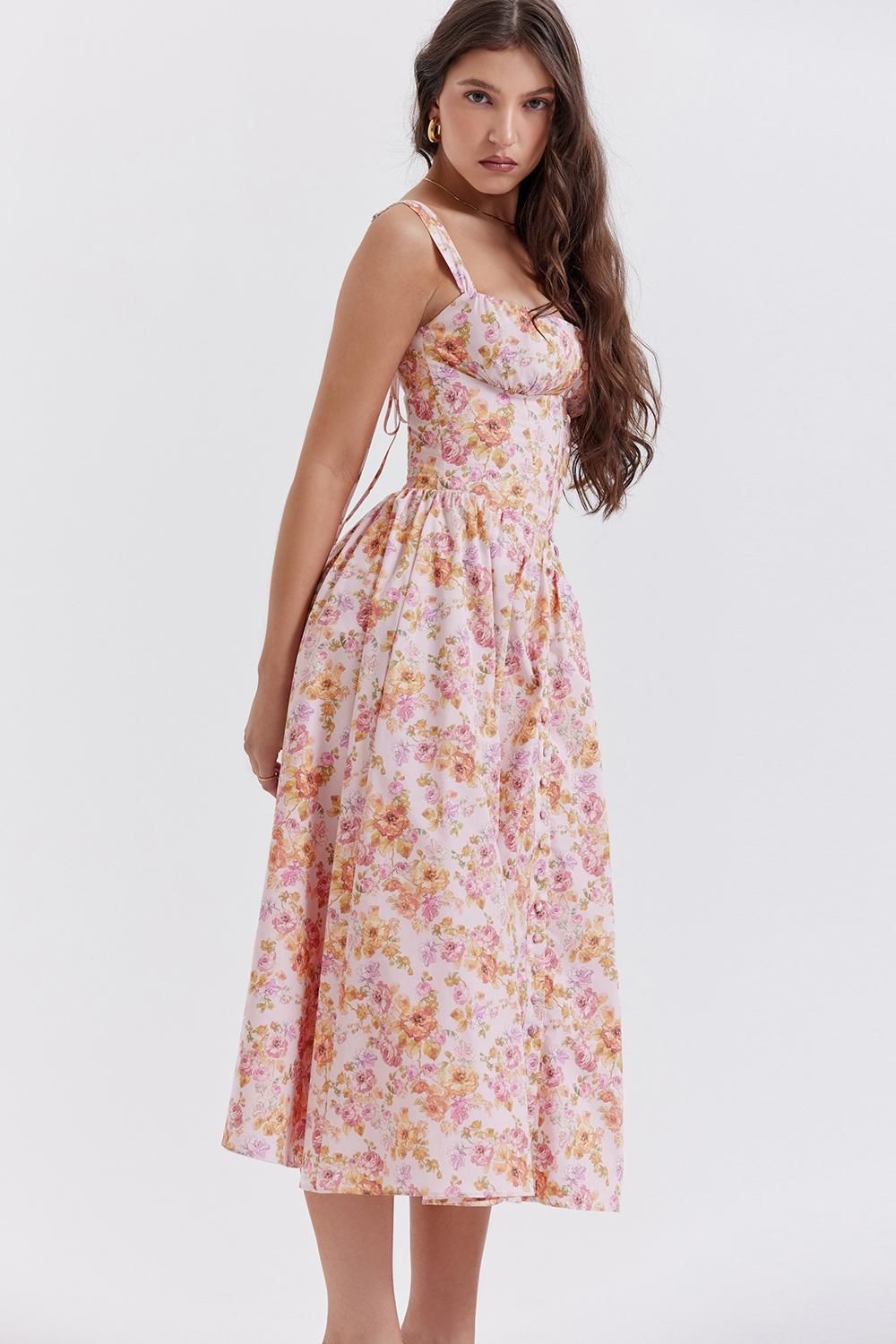Tatiana  pink print midi sundress Product Image