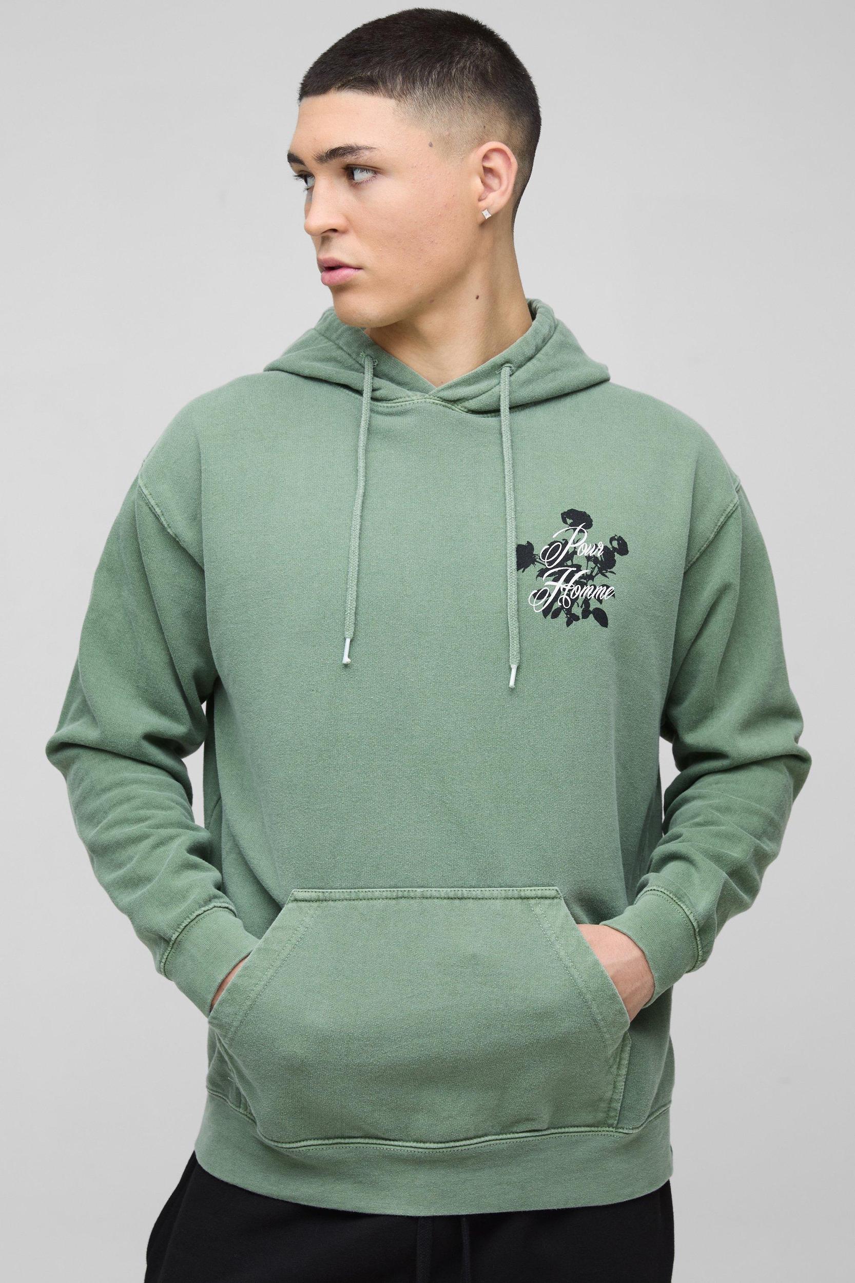 Regular Fit Renaissance Text Graphic Hoodie | boohooMAN USA Product Image