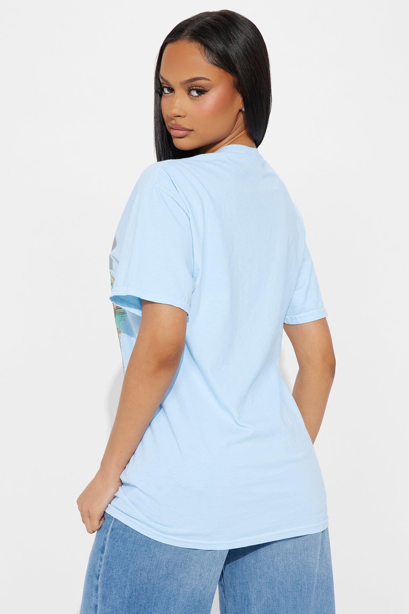Selena Iridescent Washed Tee - Light Blue Product Image