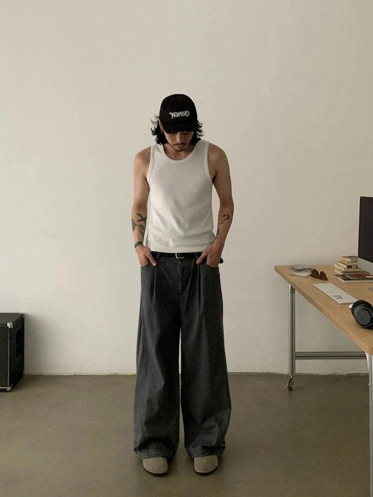 RT No. 19515 PLEATED STRAIGHT PANTS Product Image