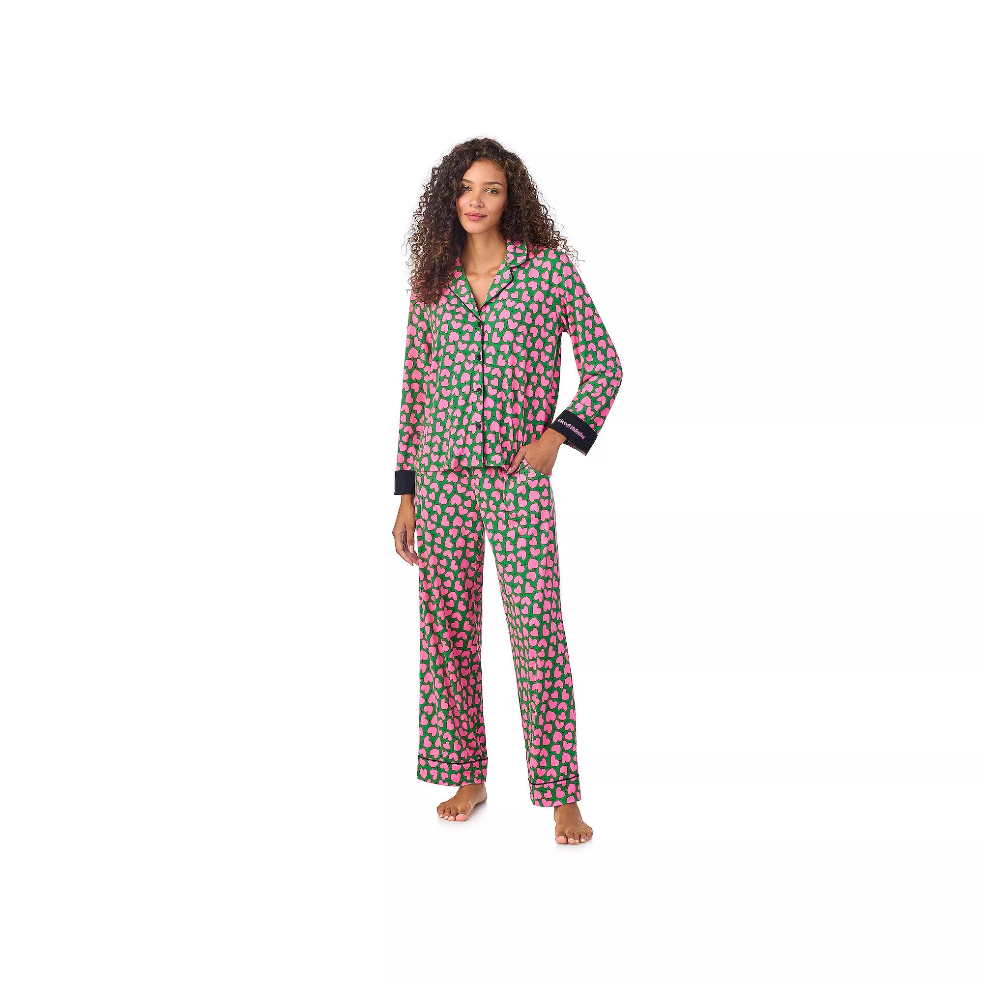 Women's Beauty Sleep Social Long Sleeve Pajama Shirt & Pajama Pants Sleep Set, Girl's, Size: XXL, Sweet Valentine Product Image