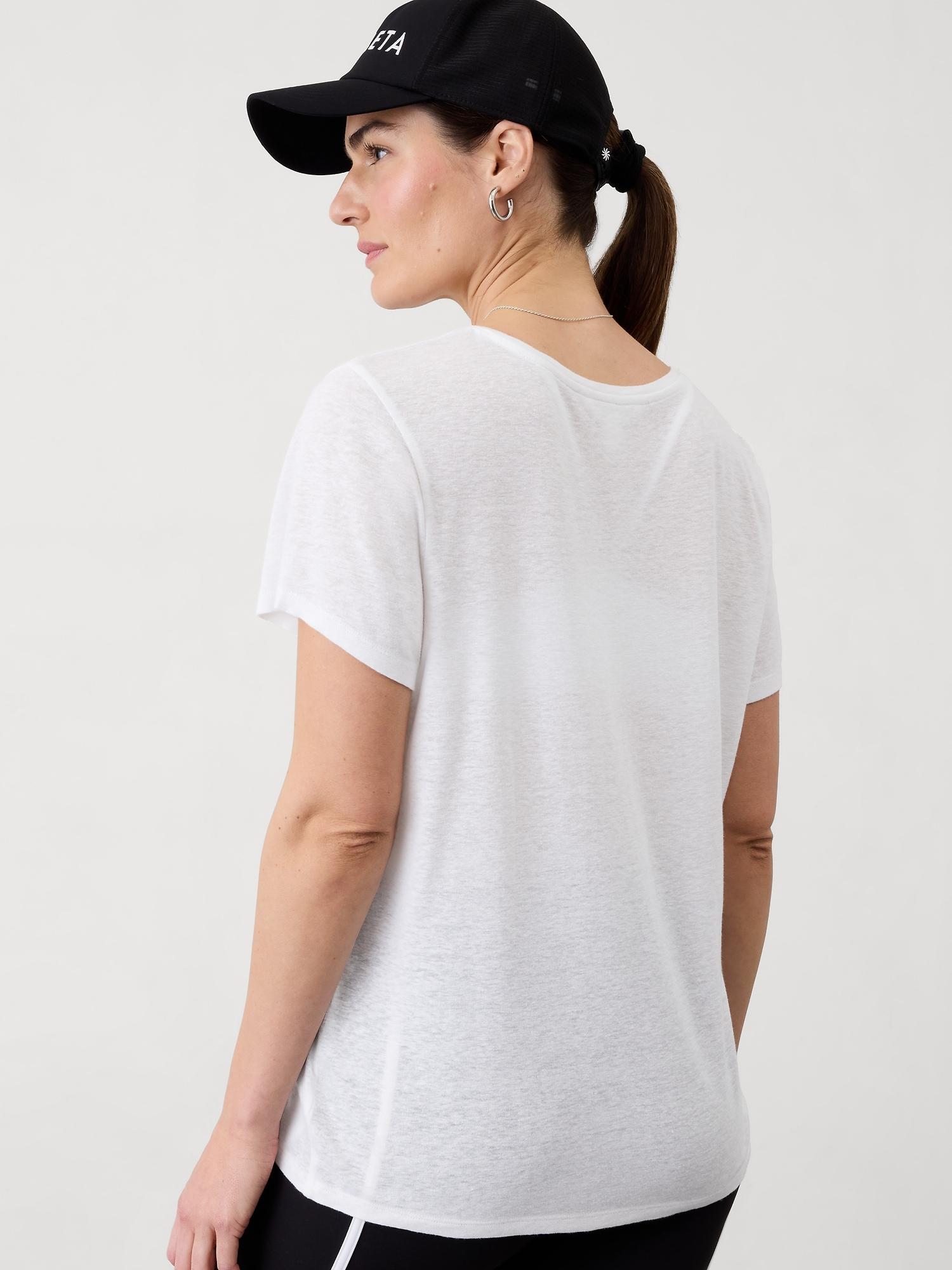 Getaway Linen Blend V-Neck Tee Product Image