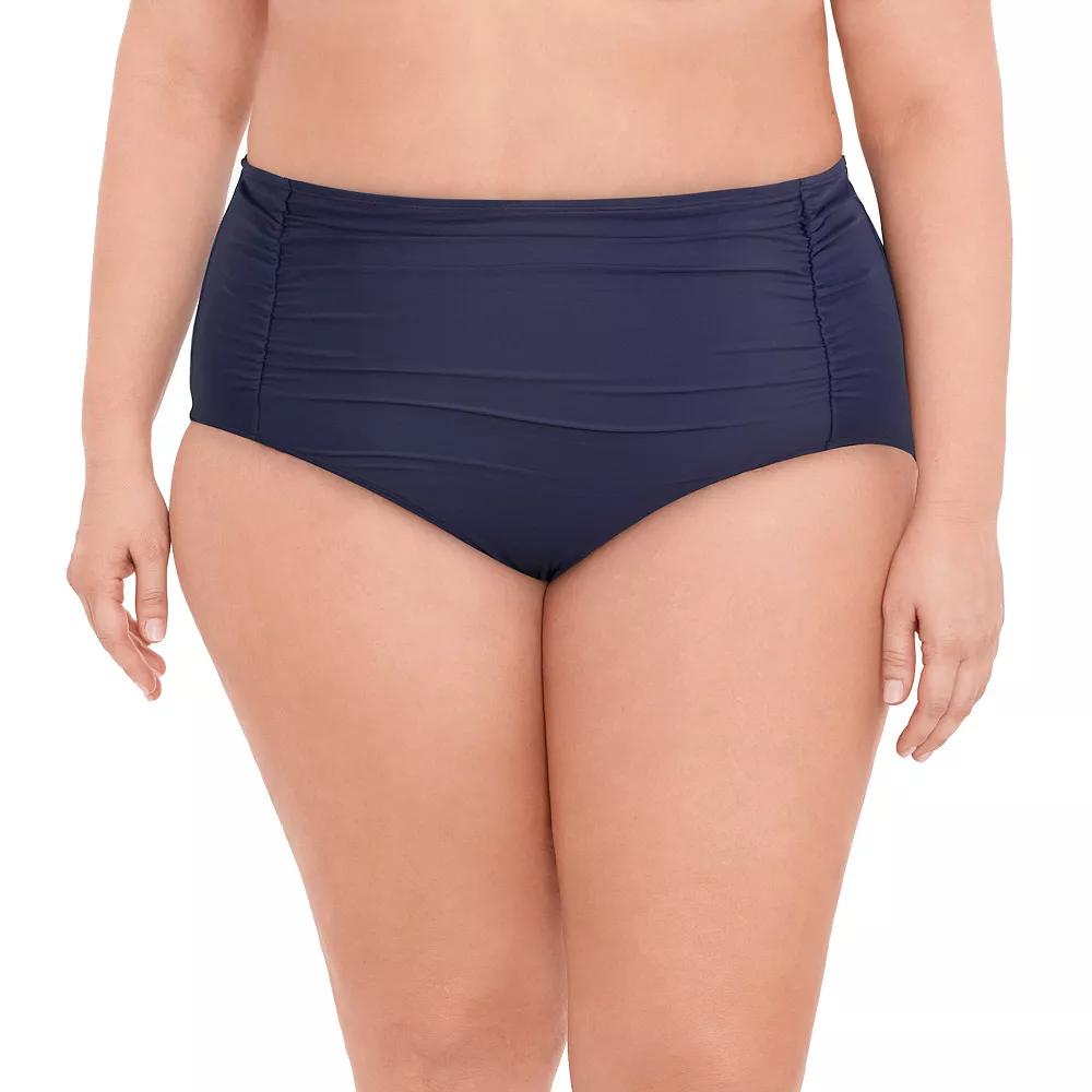 Plus Size Draper James Side Shirred High-Waisted Swim Bottoms, Women's, Size: 3XL, Green Product Image