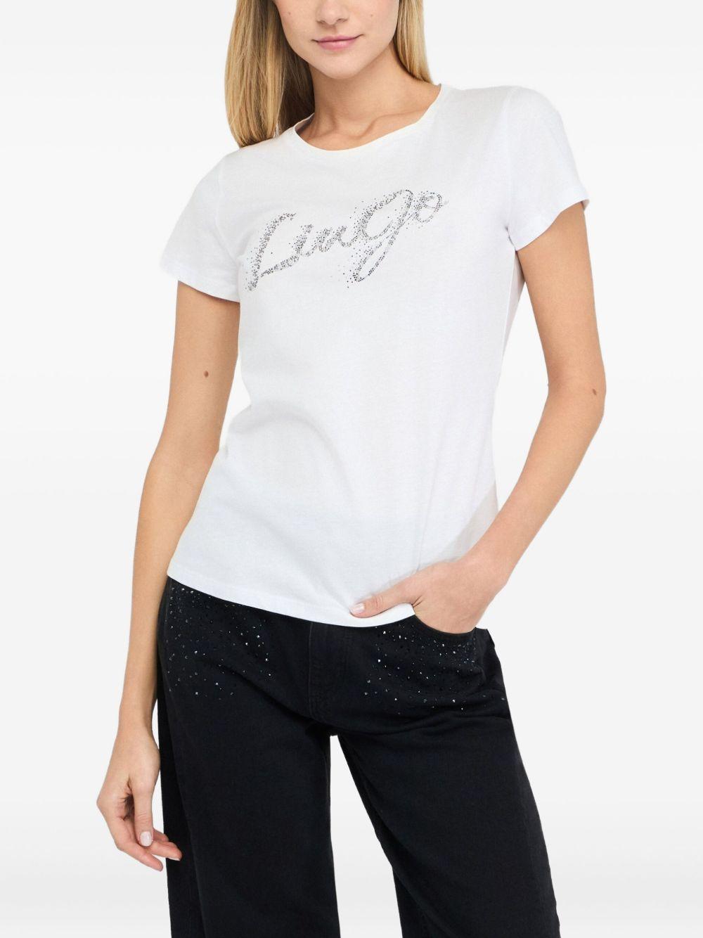 rhinestone-embellished logo T-shirt Product Image