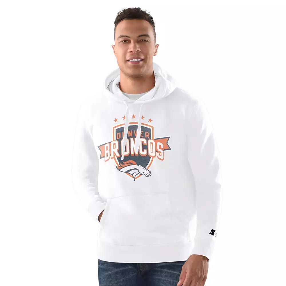 Men's Starter White Denver Broncos Vintage Pullover Hoodie,  Product Image