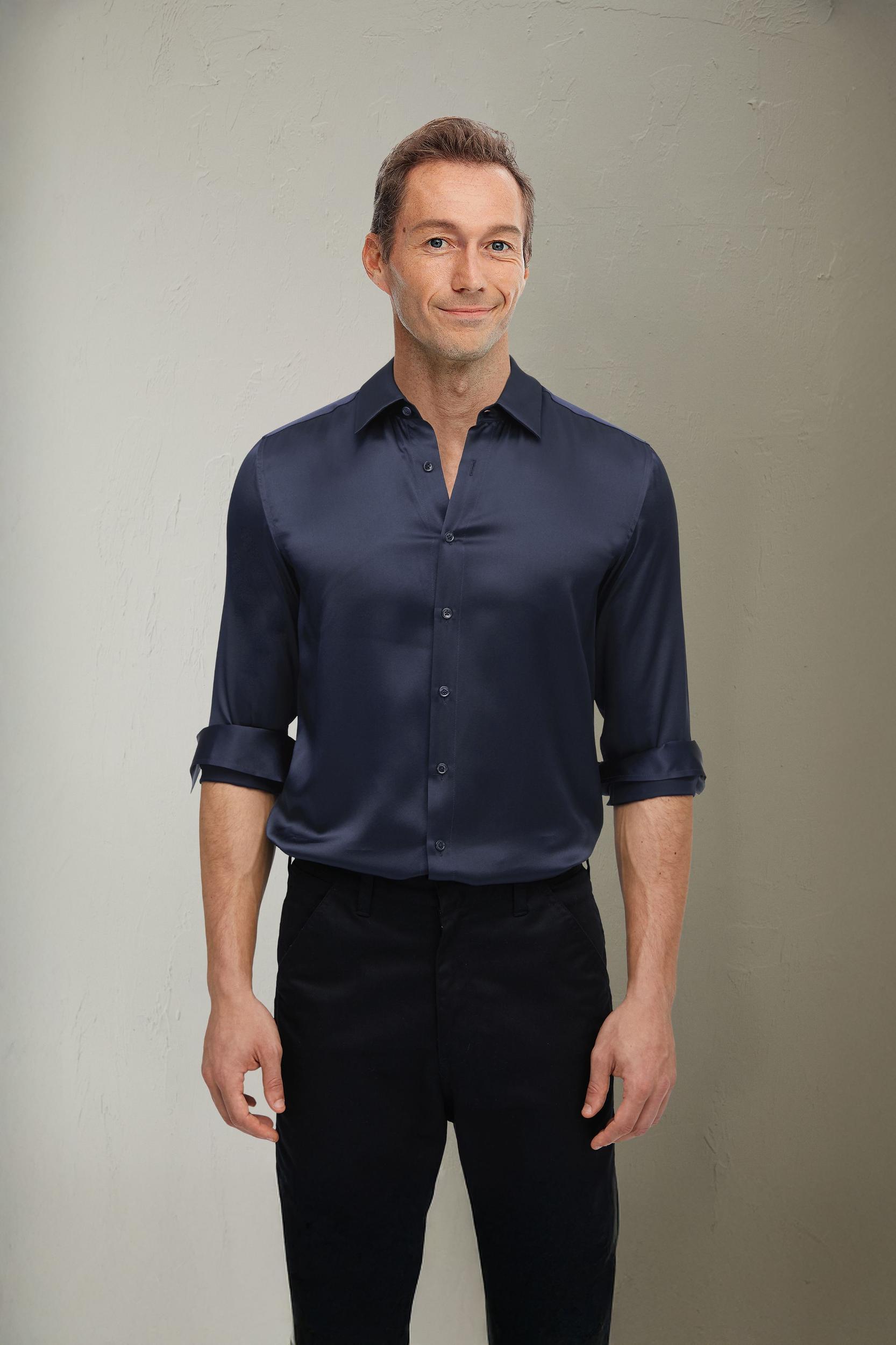 Mulberry Silk Basic Mens Shirt Product Image