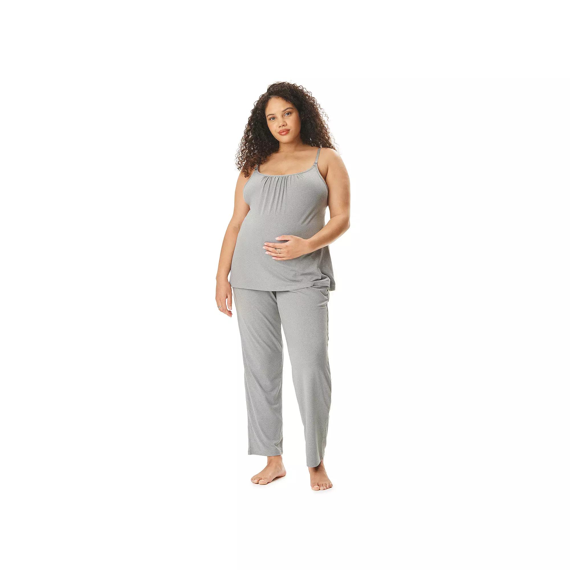 Maternity Motherhood Swing Cami & Foldover Pant Set, Womens Product Image