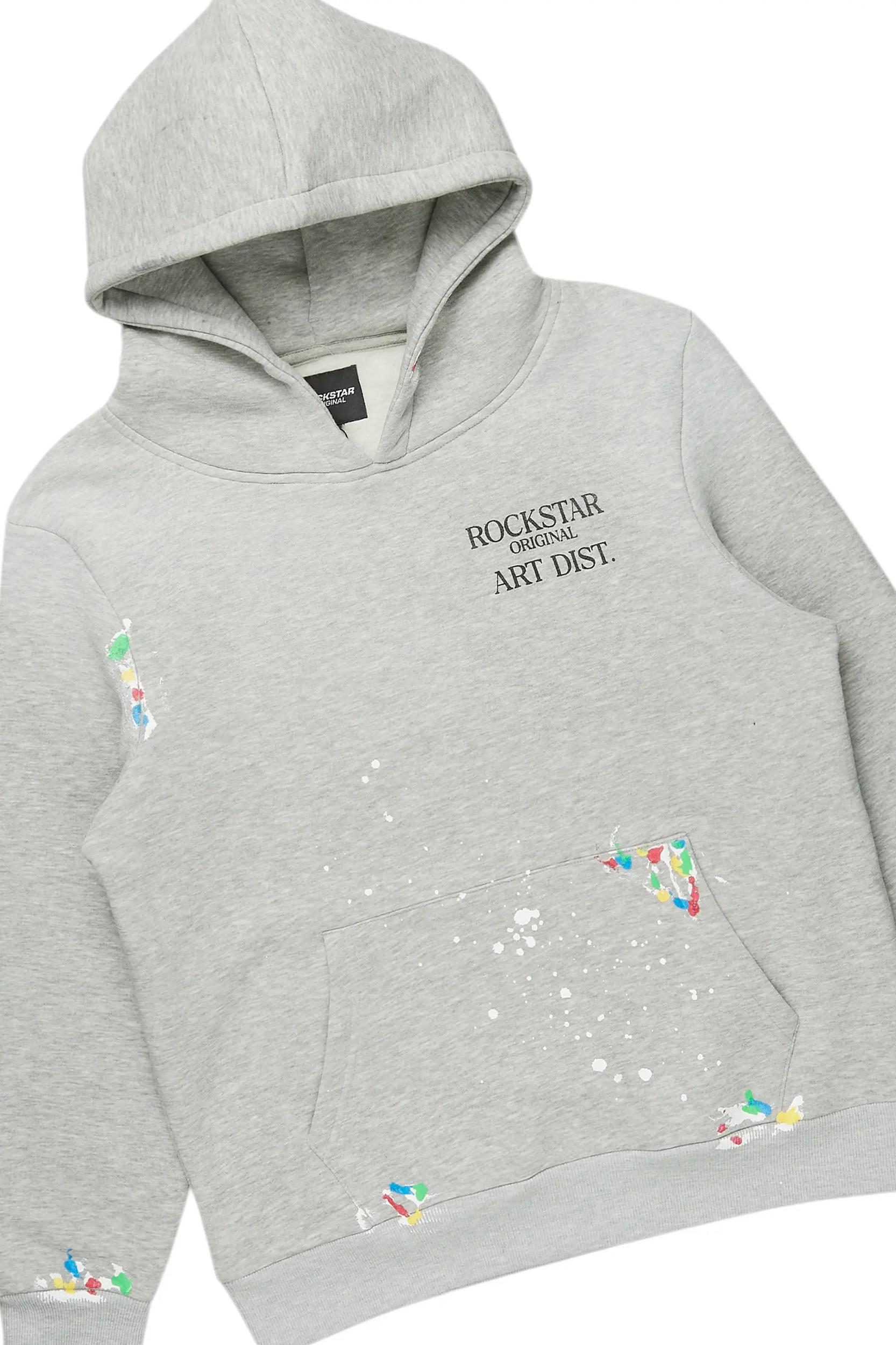 Rockstar Art Dist. Heather Grey Hoodie/Stacked Flare Set Male Product Image