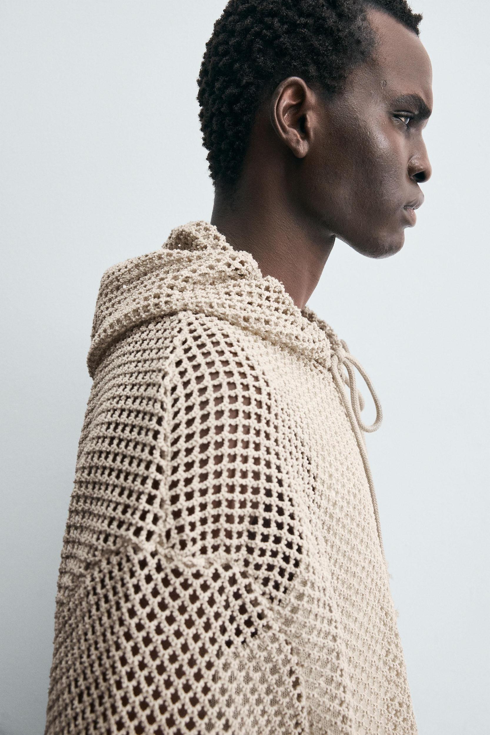 CROCHET TEXTURED SWEATSHIRT Product Image