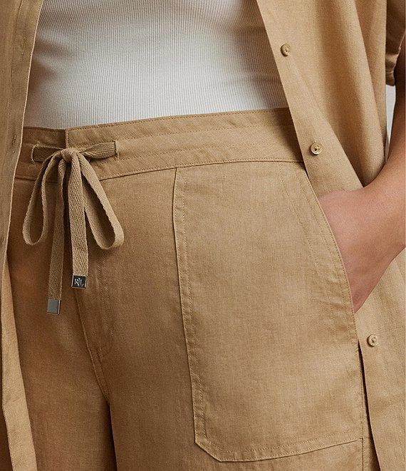 Lauren Ralph Lauren Plus Size Linen Wide Leg Pants Product Image