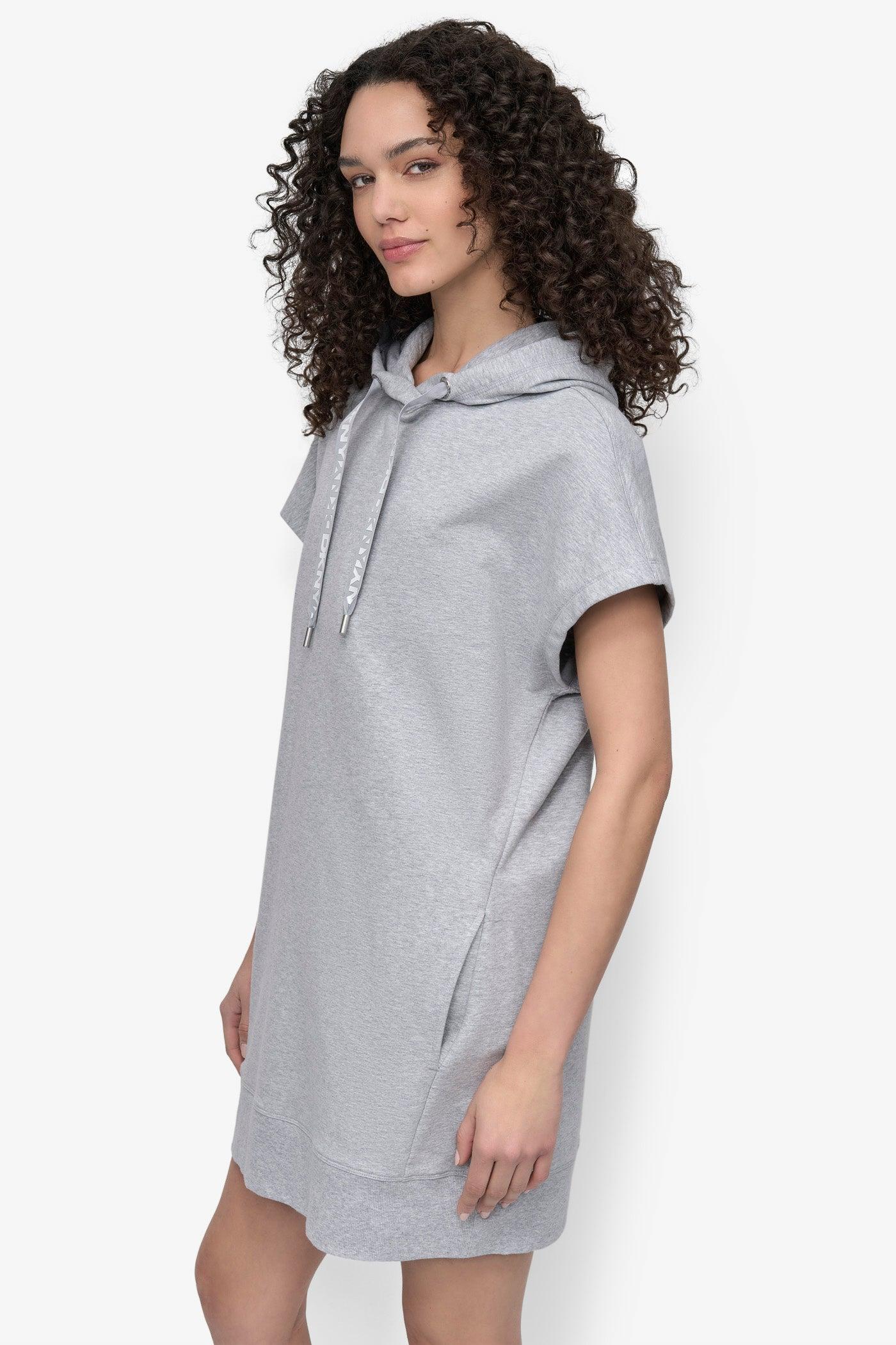 LOGO DRAWSTRING MINI HOODIE DRESS Product Image