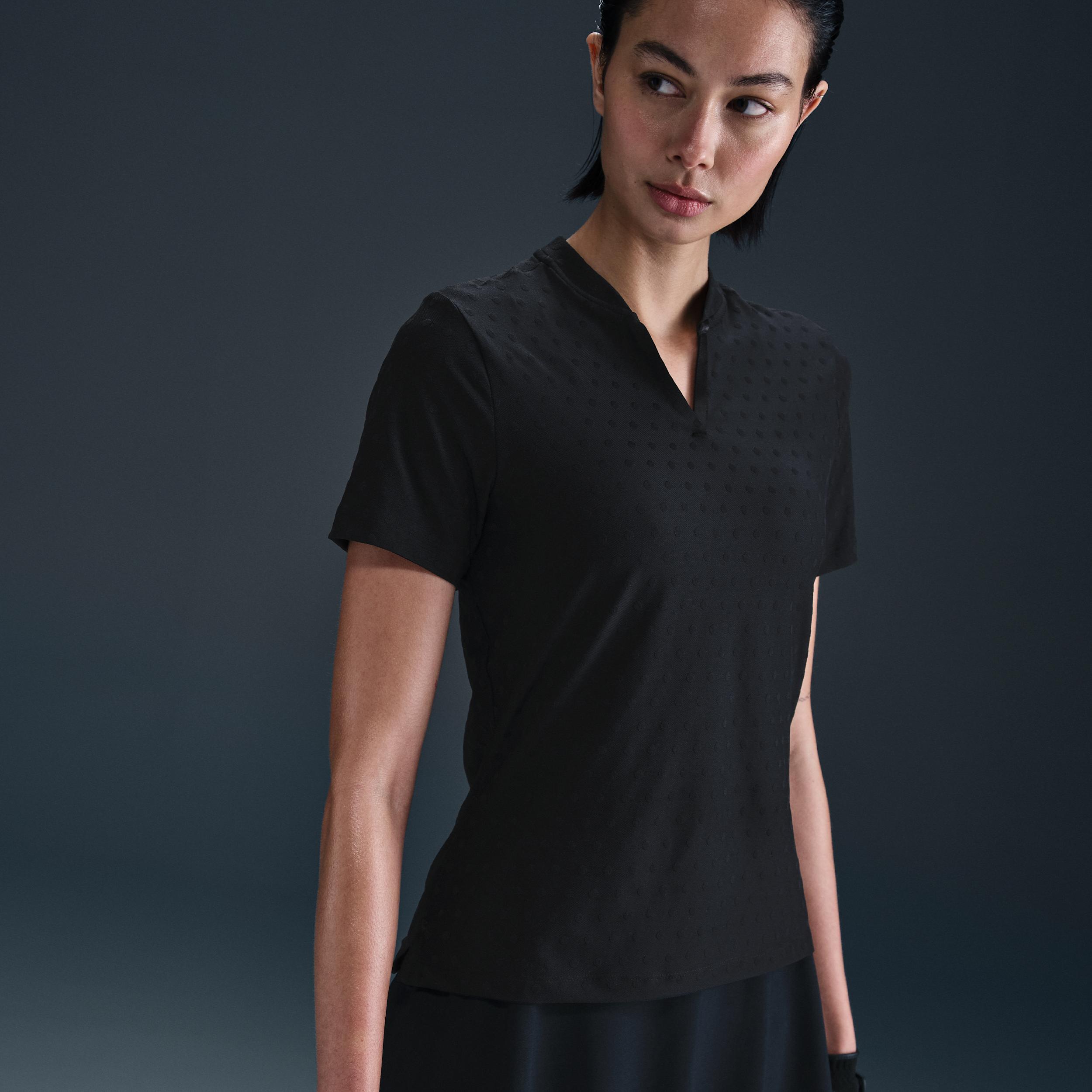 Nike Womens Tour Dri-FIT Short-Sleeve Blade Jacquard Golf Polo | FZ6302-100 Product Image