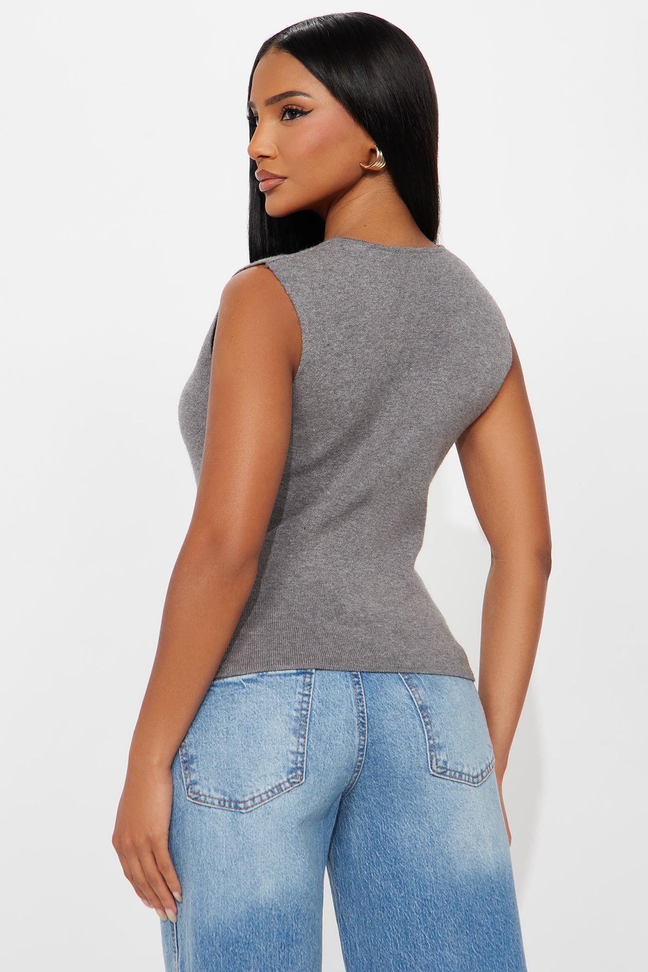 Look Closer Hardware Vest - Charcoal Female Product Image