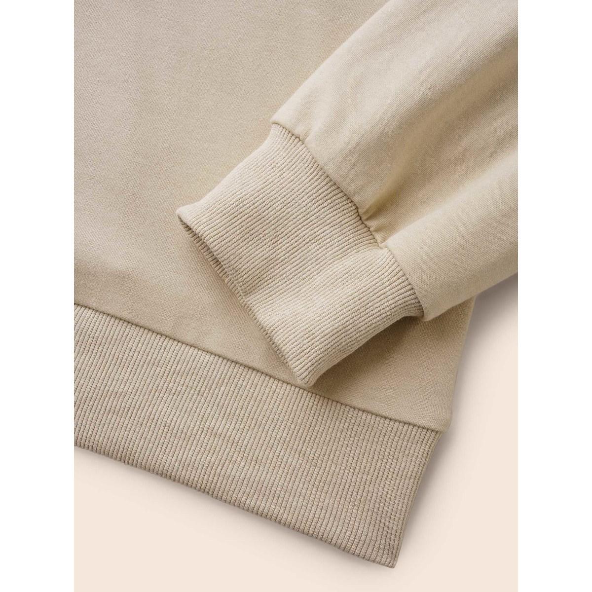 Plus Size Patchwork Contrast Button Up Sweatshirt Women Champagne Casual Contrast Shirt collar Everyday Sweatshirts BloomChic 28/5X Product Image