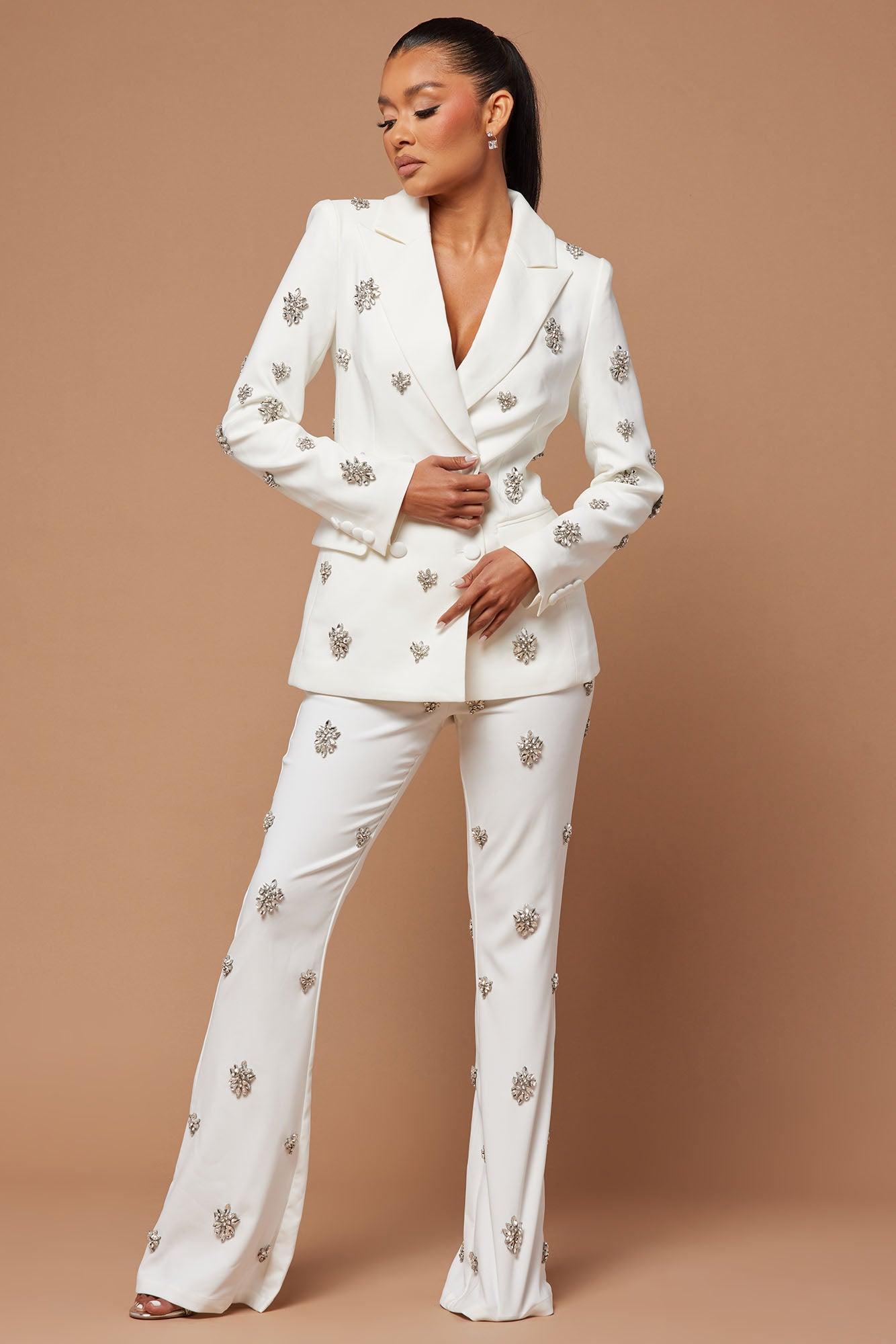 Verona Embellished Jacket - White Product Image