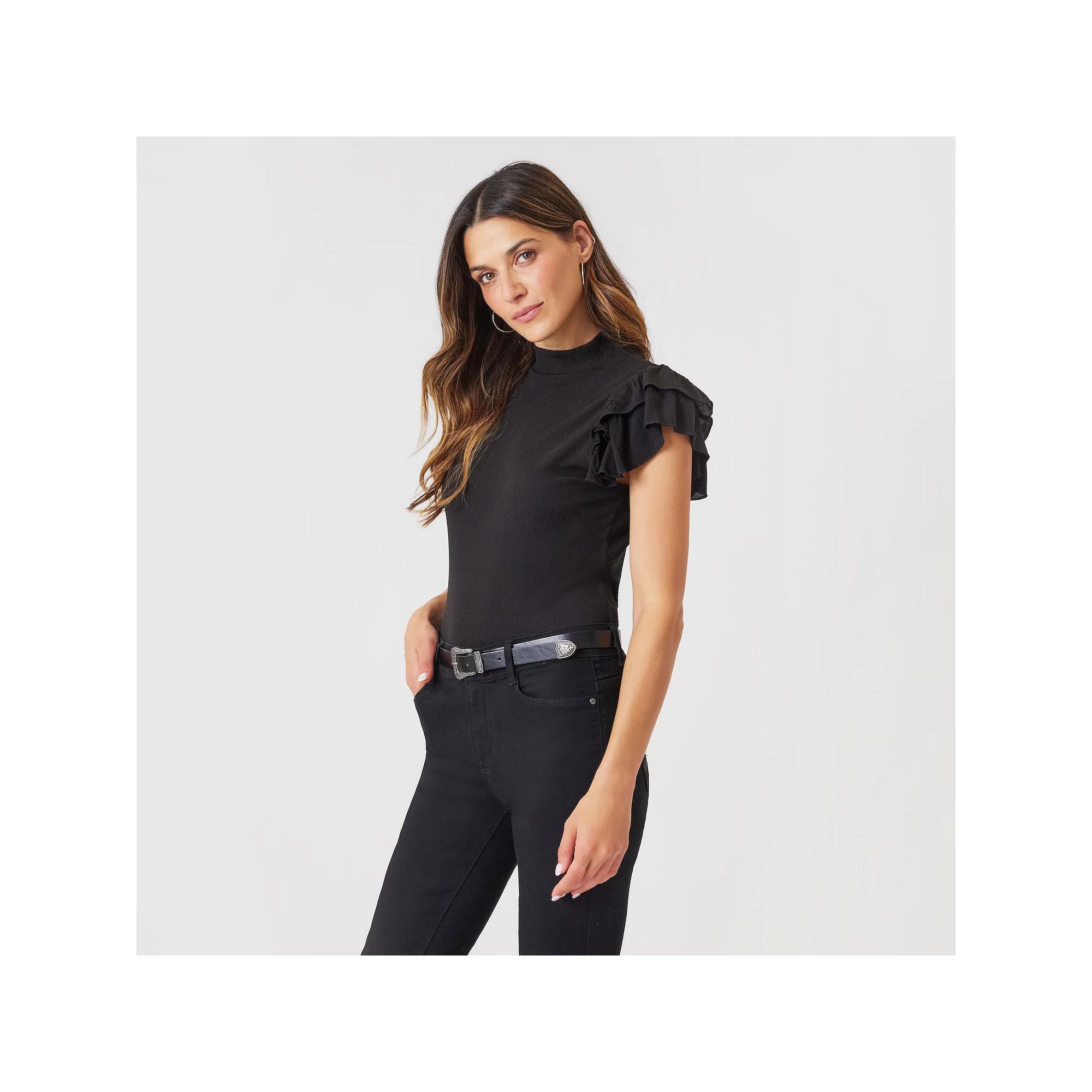 Women's Angels Forever Young Reese Mock Neck Top, Size: Medium, Black Night Product Image