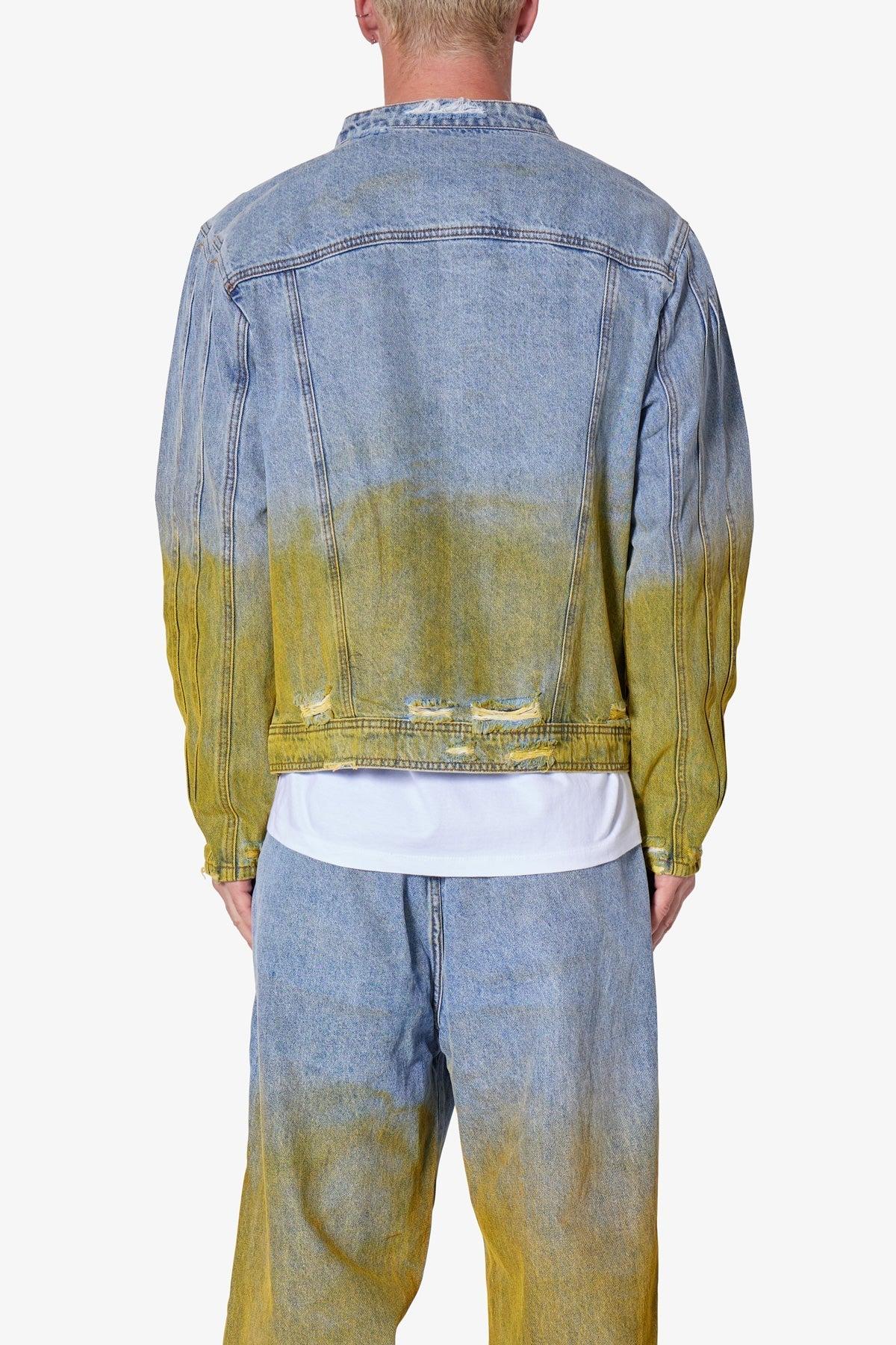 Dual Gradient Washed Denim Jacket - Blue Product Image