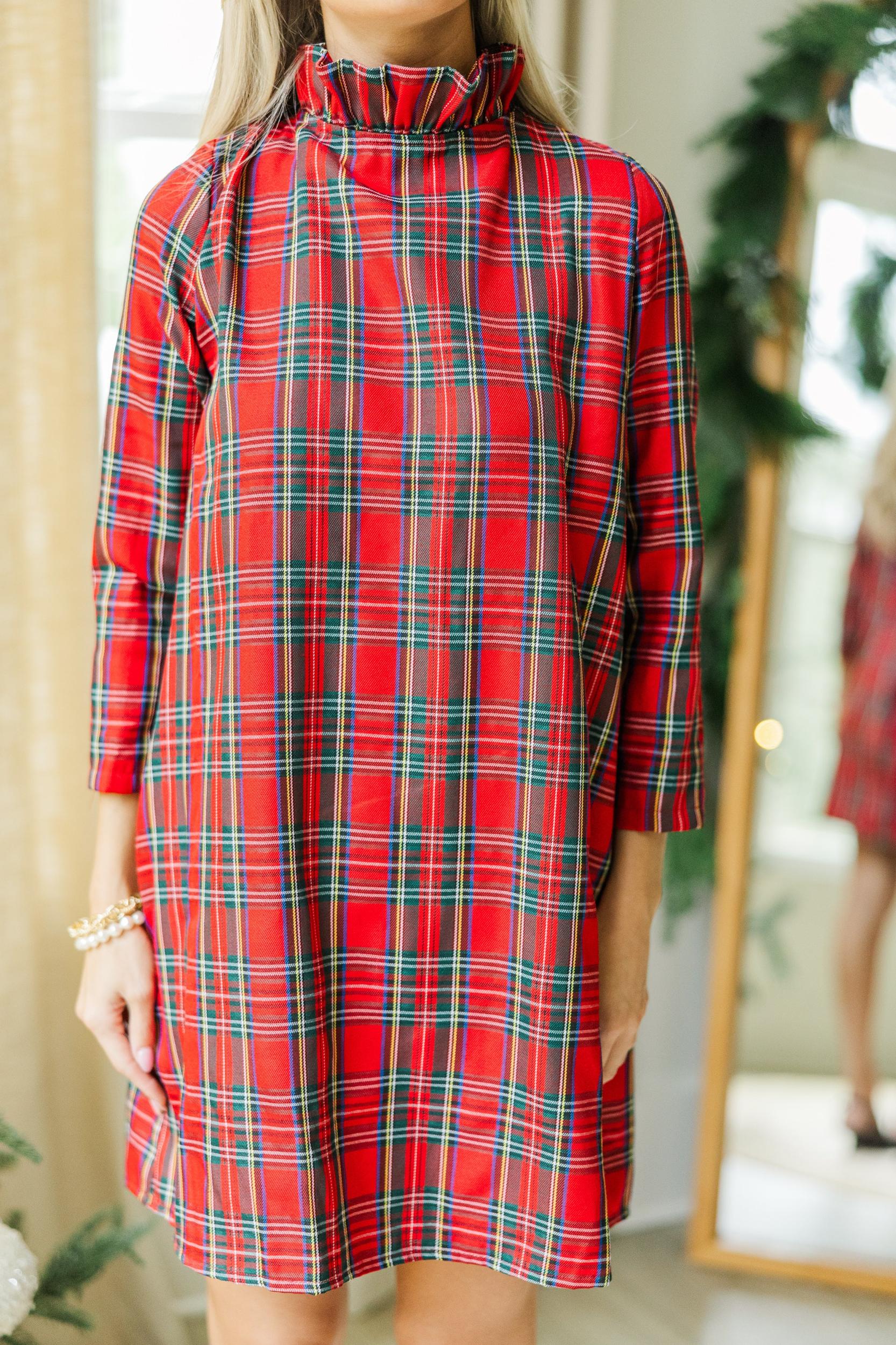 This Is It Red Tartan Plaid Swing Dress Female Product Image