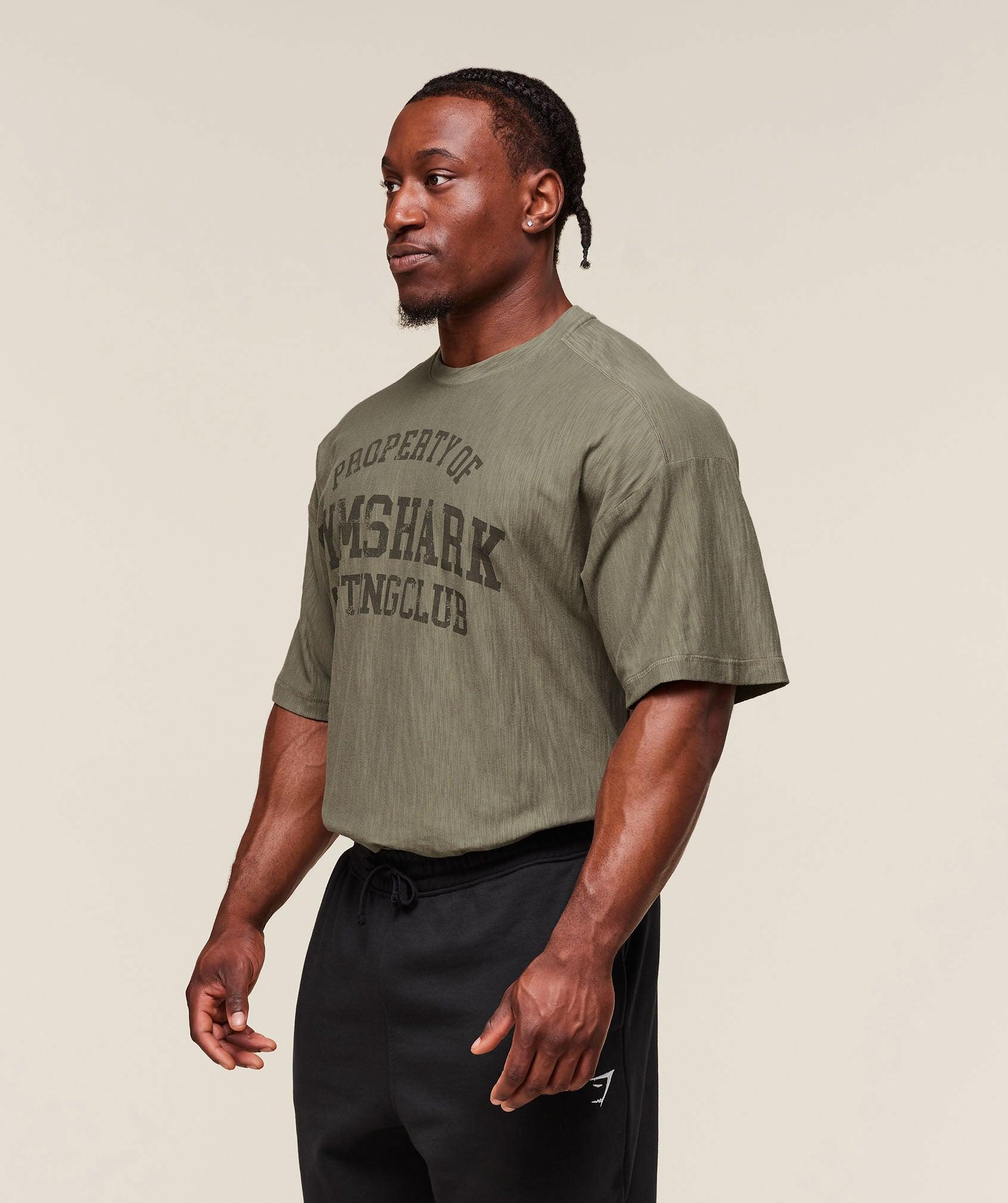 Gymshark Lightweight Slub Textured T-Shirt - Utility Green Male Product Image