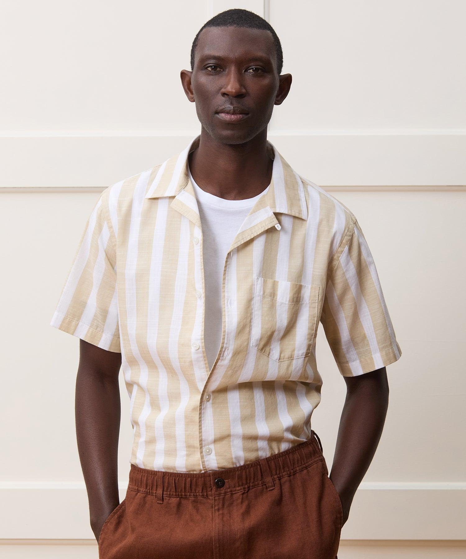 Cropped Cotton Summerweight Camp Collar Shirt Product Image