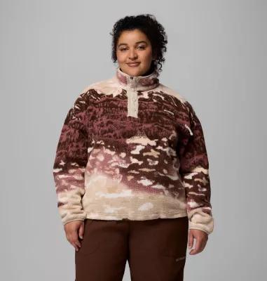 Columbia Womens Helvetia II Printed Cropped Half Snap Fleece Pullover- Product Image