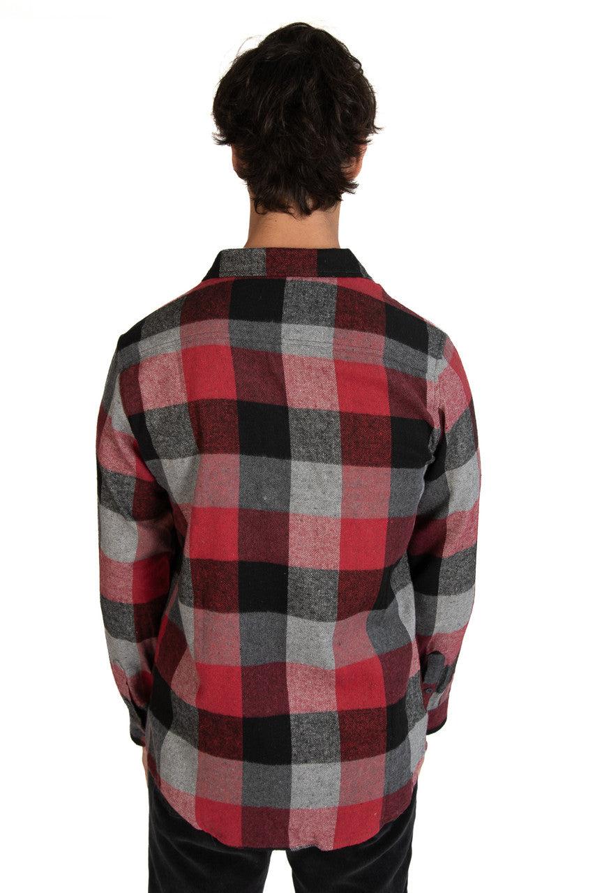 Burgundy & Charcoal Flannel Shirt Product Image