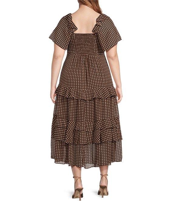 Lucy Paris Plus Size Vanessa Short Sleeve Printed Tiered Long Dress Product Image