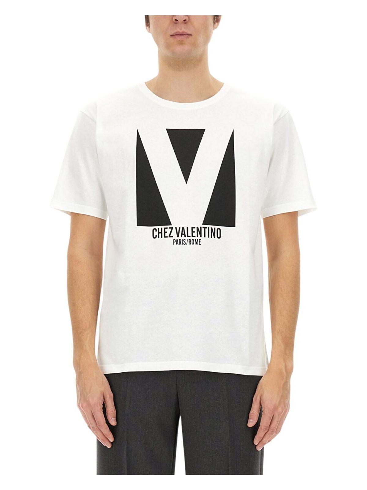 VALENTINO Mens Avorio Logo-print Crew-neck Cotton-jersey T-shirt Product Image