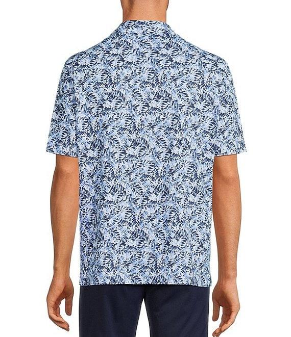 Hart Schaffner Marx Featherweight Luxury Performance Short Sleeve Leaf Print Coat Front Shirt Product Image