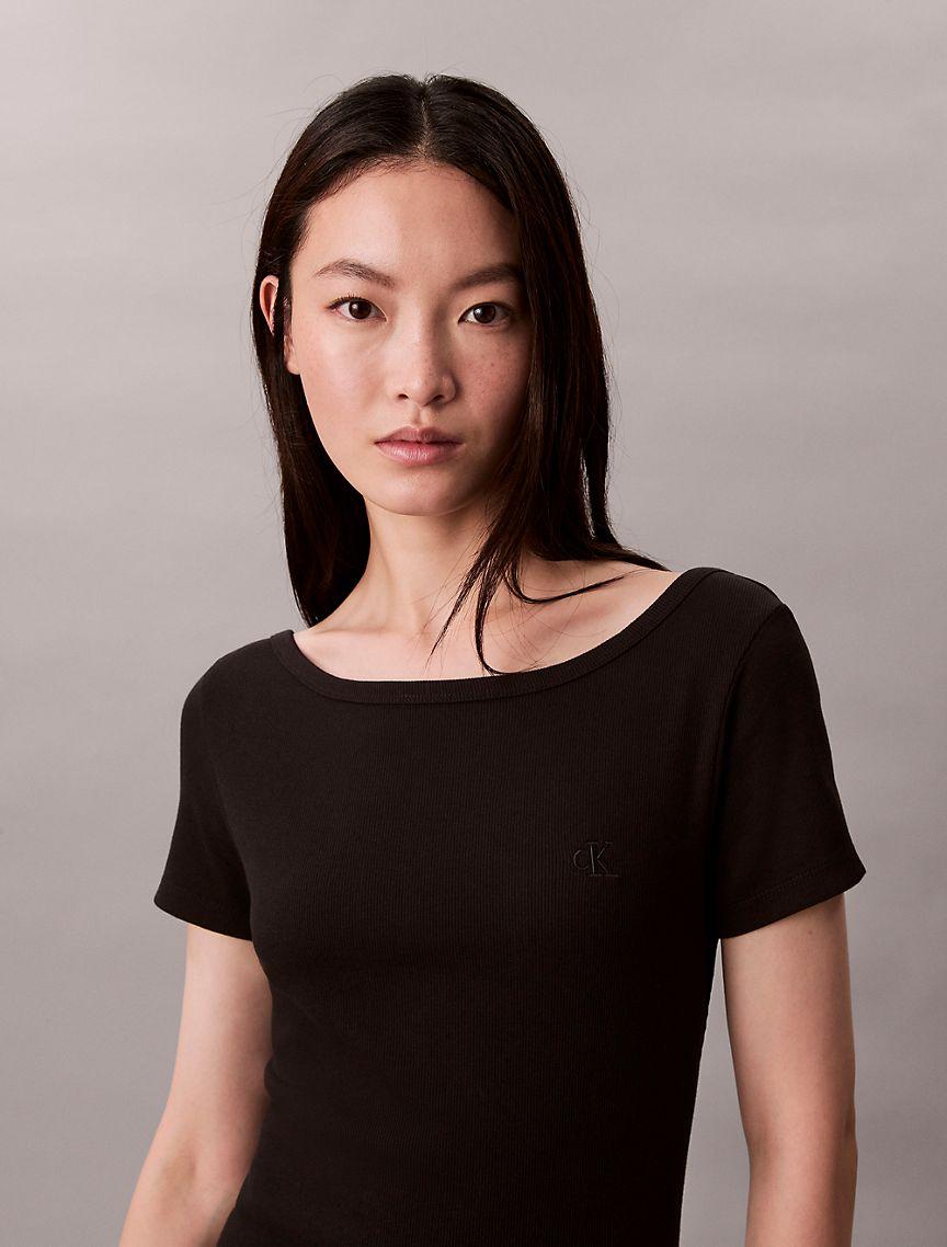 Cotton Contour Rib Short Sleeve Dress Product Image