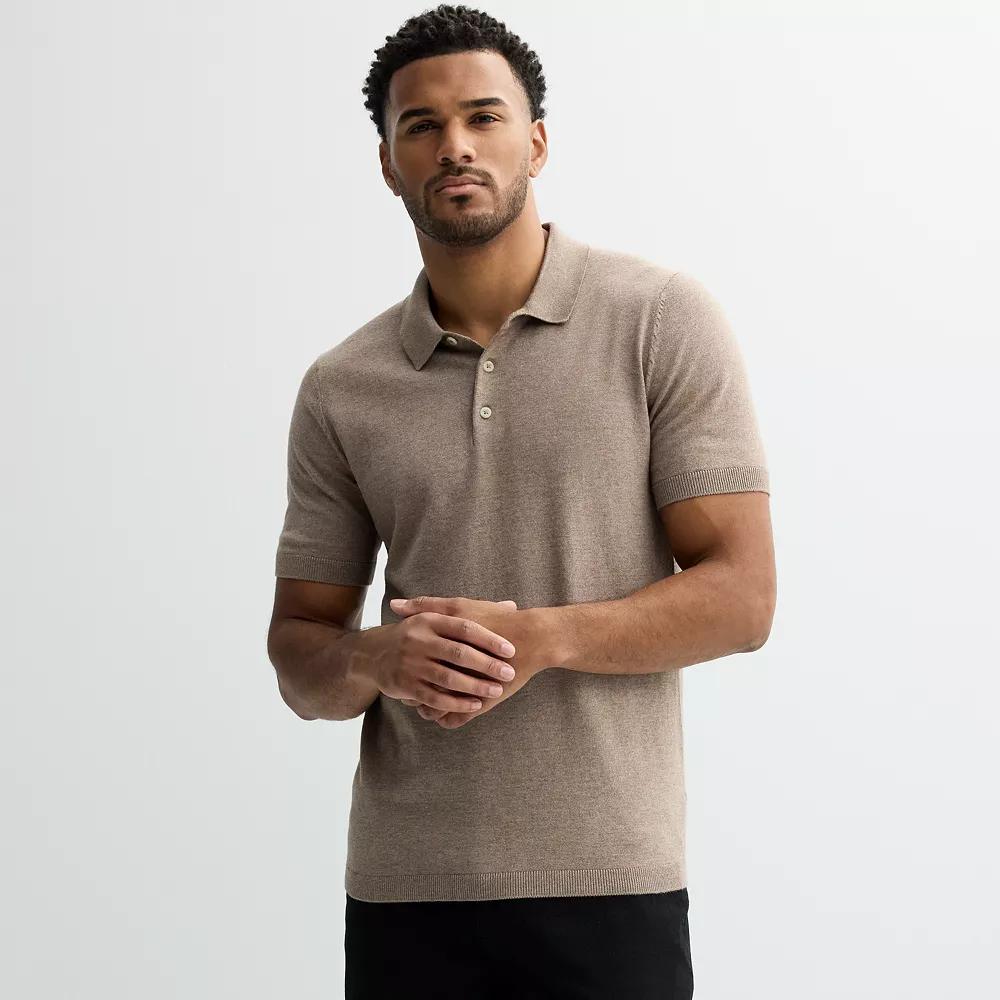 Men's Sonoma Goods For Life® Sweater Polo, Size: XL, Brown Product Image